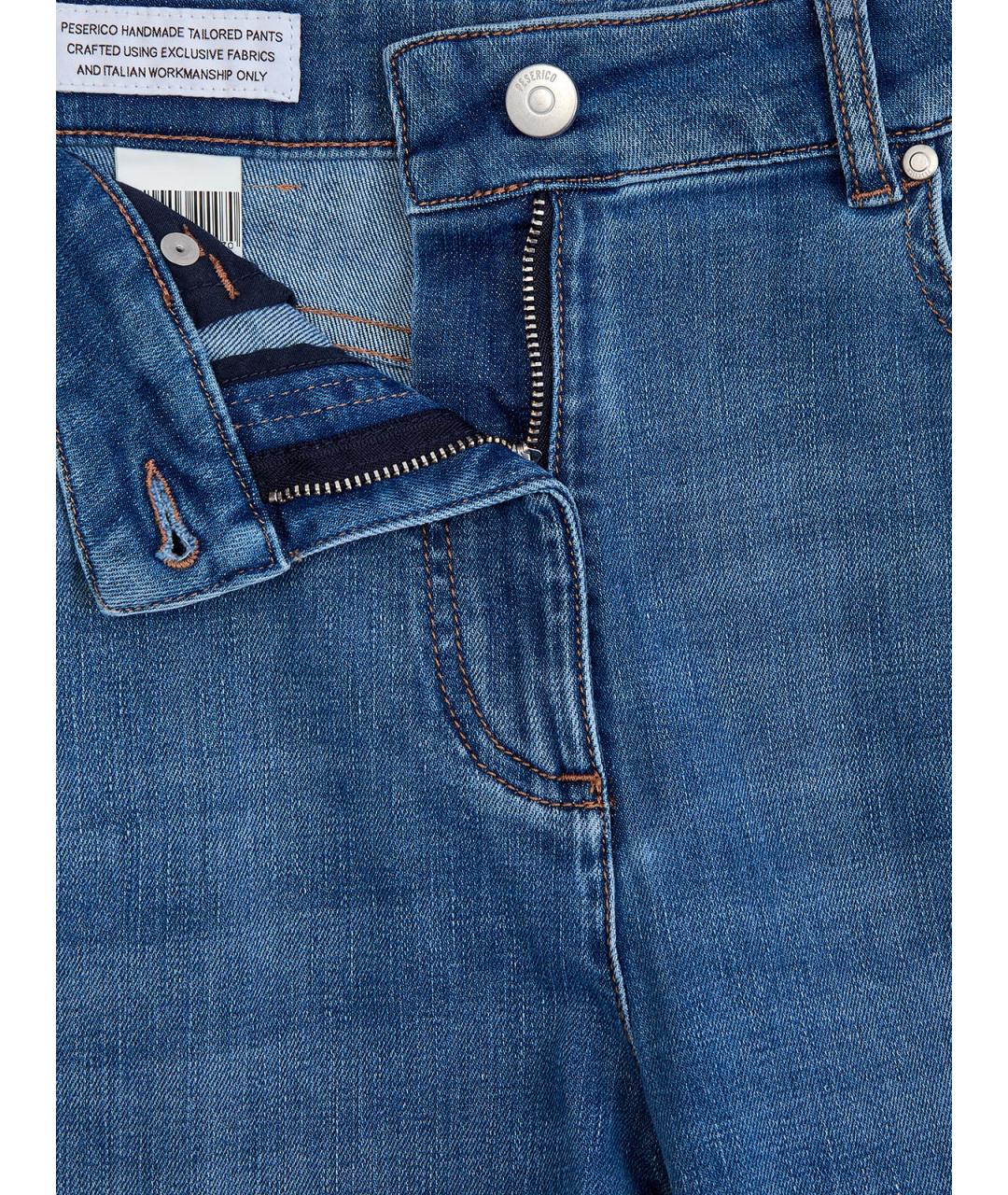 PESERICO Синие хлопковые прямые джинсы, фото 6
