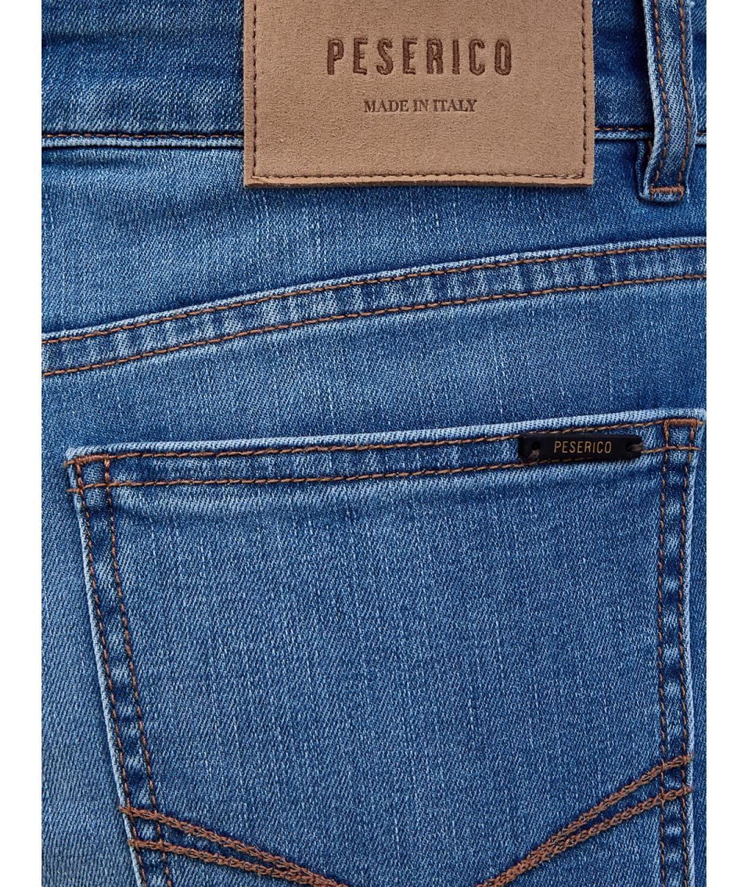 PESERICO Синие хлопковые прямые джинсы, фото 5