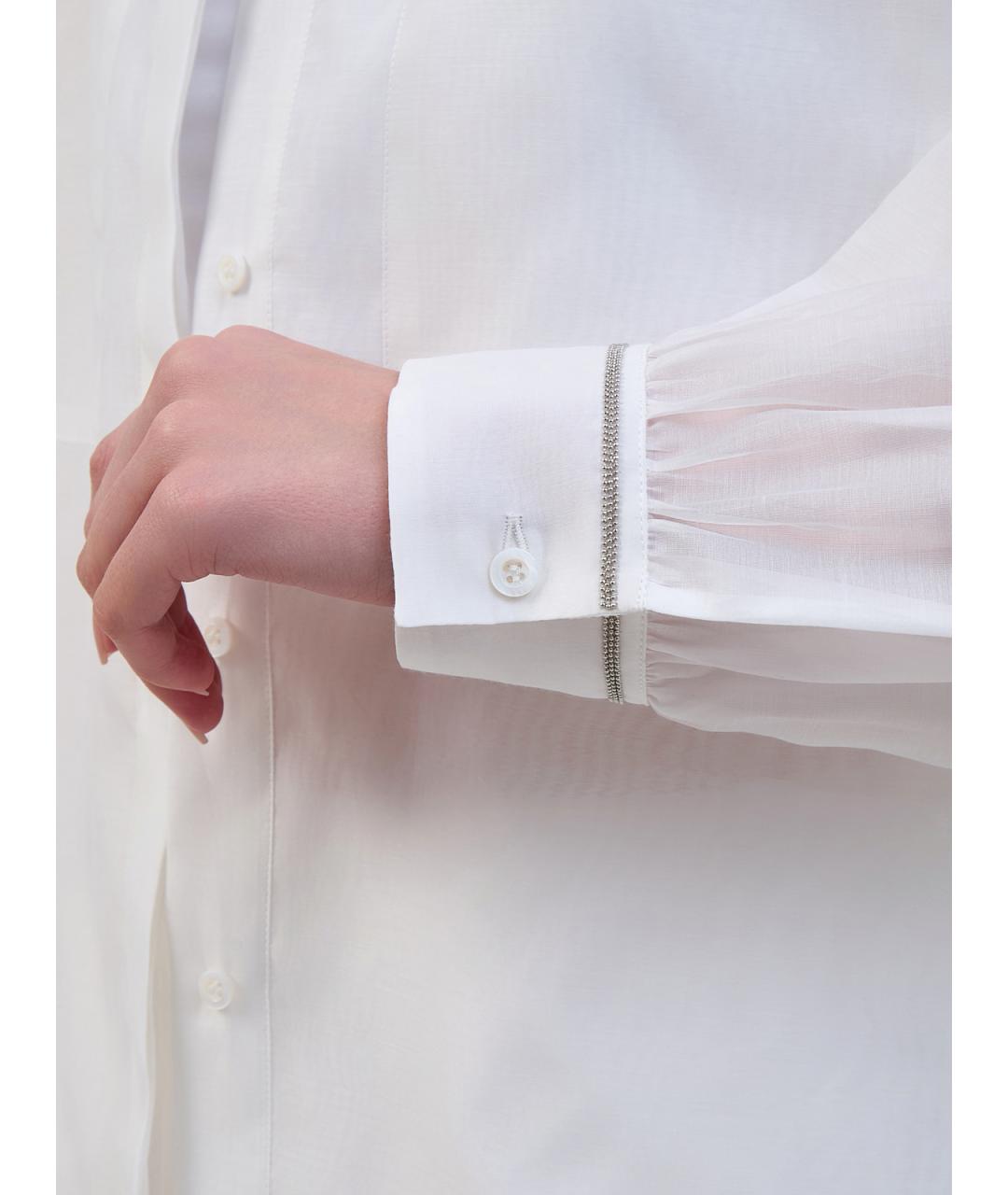 PESERICO Белая хлопковая рубашка, фото 5