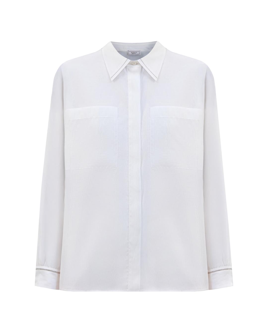 PESERICO Белая хлопковая рубашка, фото 6
