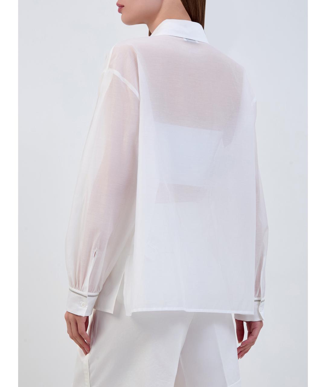 PESERICO Белая хлопковая рубашка, фото 4