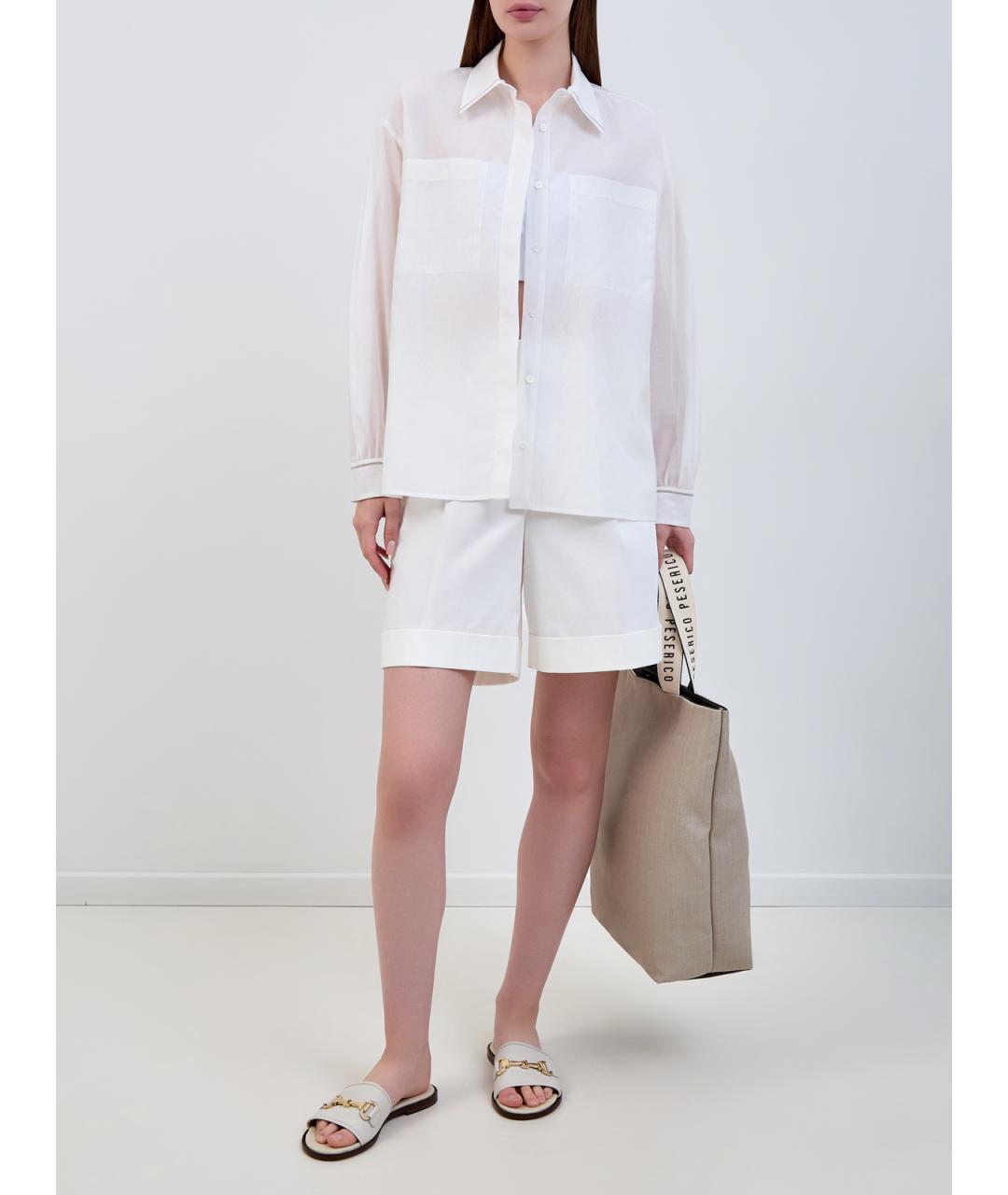 PESERICO Белая хлопковая рубашка, фото 2