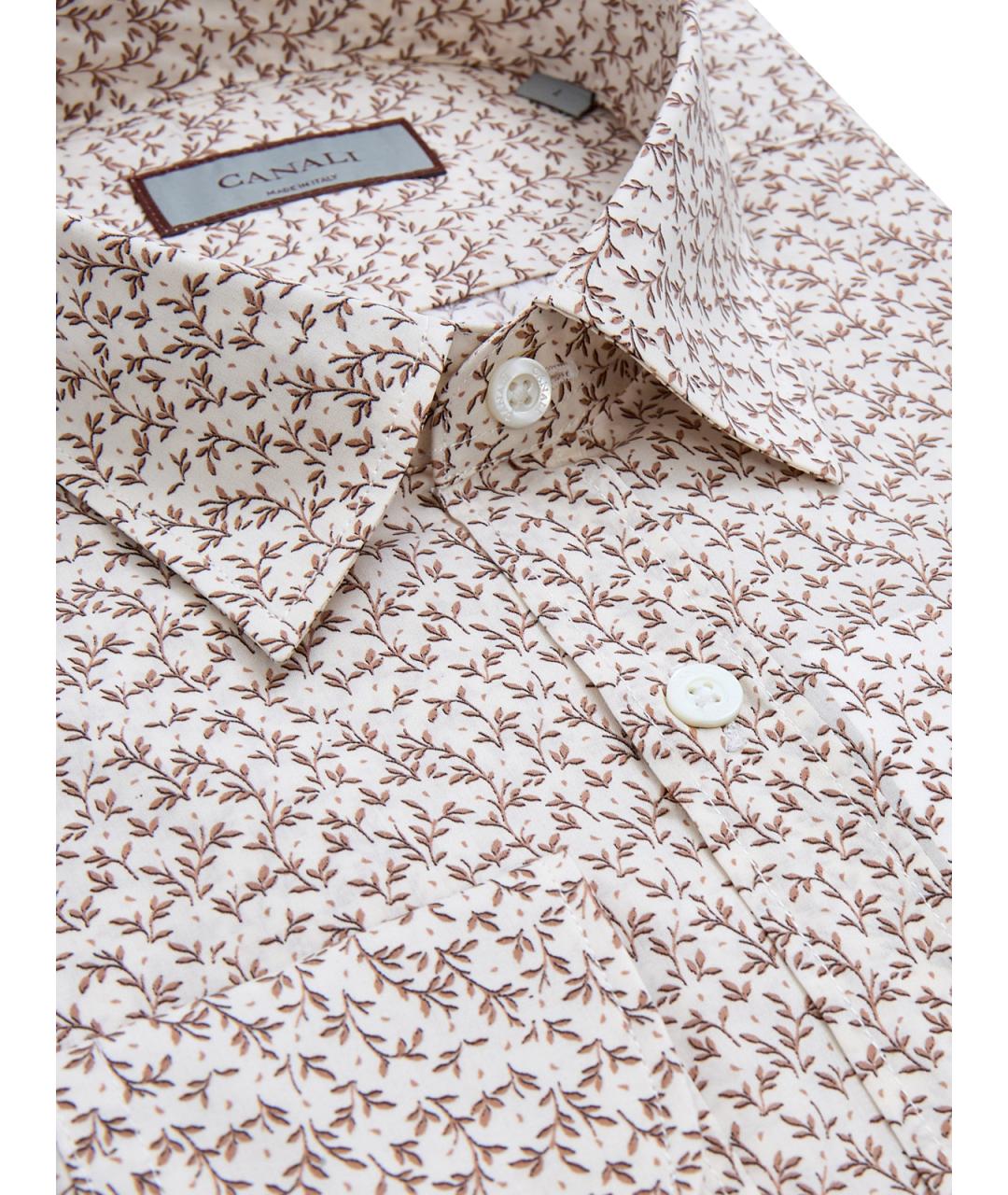 CANALI Бежевая хлопковая кэжуал рубашка, фото 3