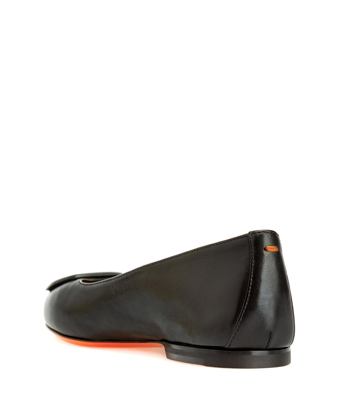 SANTONI Черные кожаные балетки, фото 4