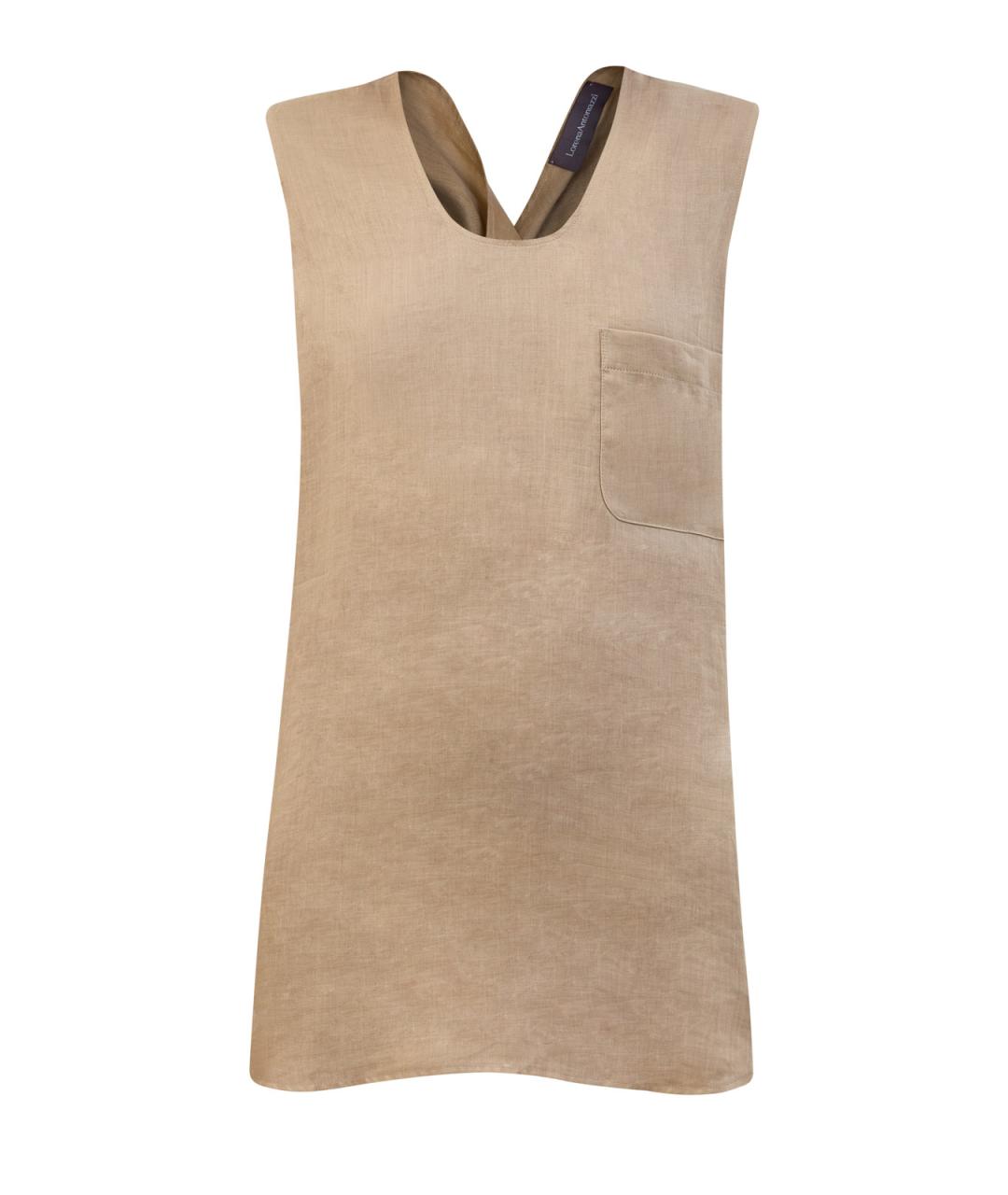 LORENA ANTONIAZZI Бежевая льняная майка, фото 1