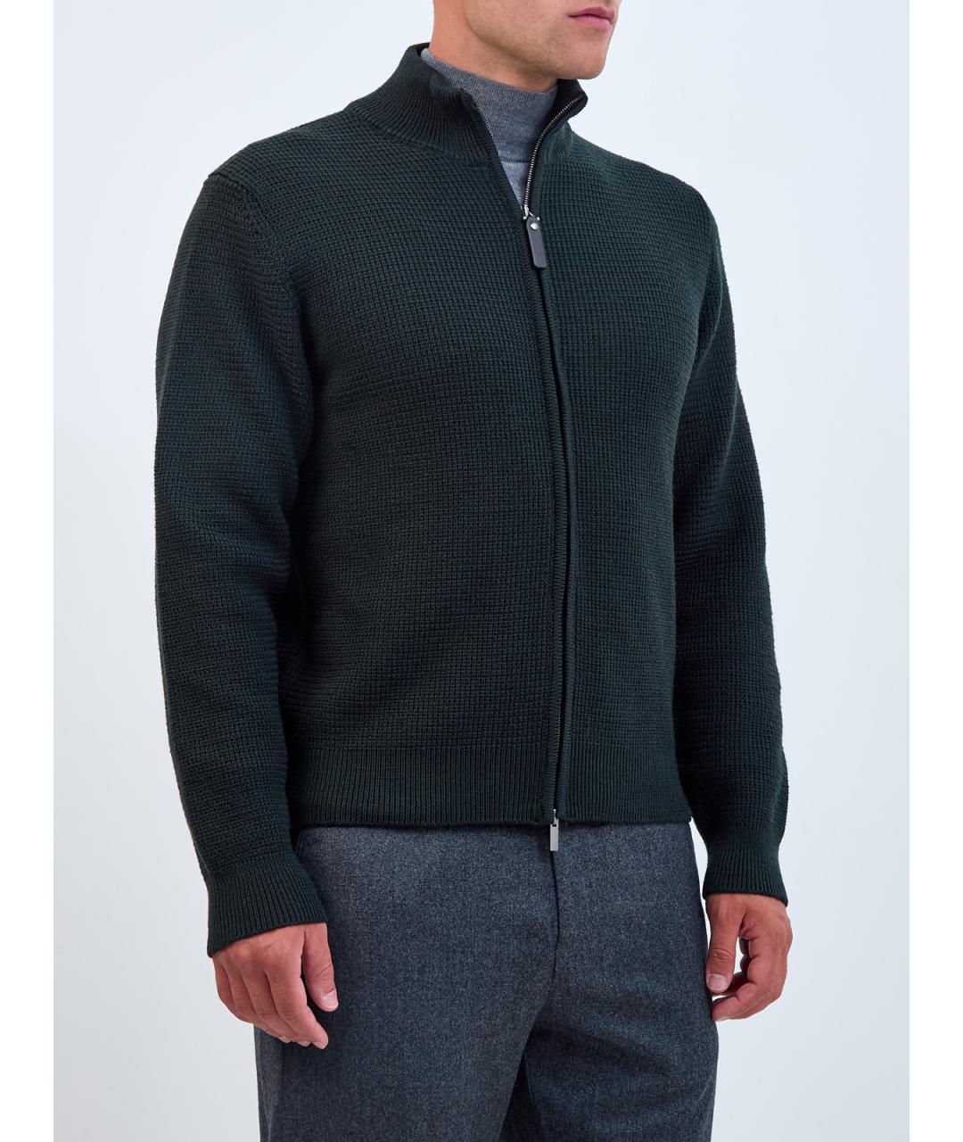 CANALI Зеленый шерстяной кардиган, фото 3