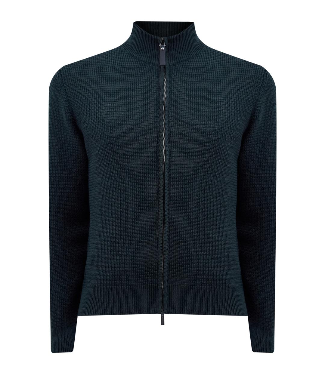 CANALI Зеленый шерстяной кардиган, фото 1