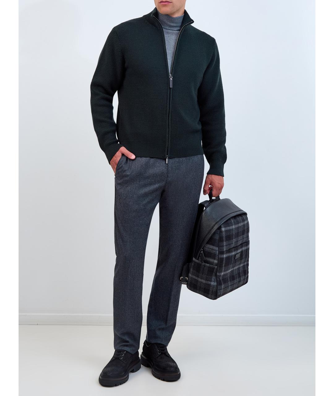 CANALI Зеленый шерстяной кардиган, фото 2