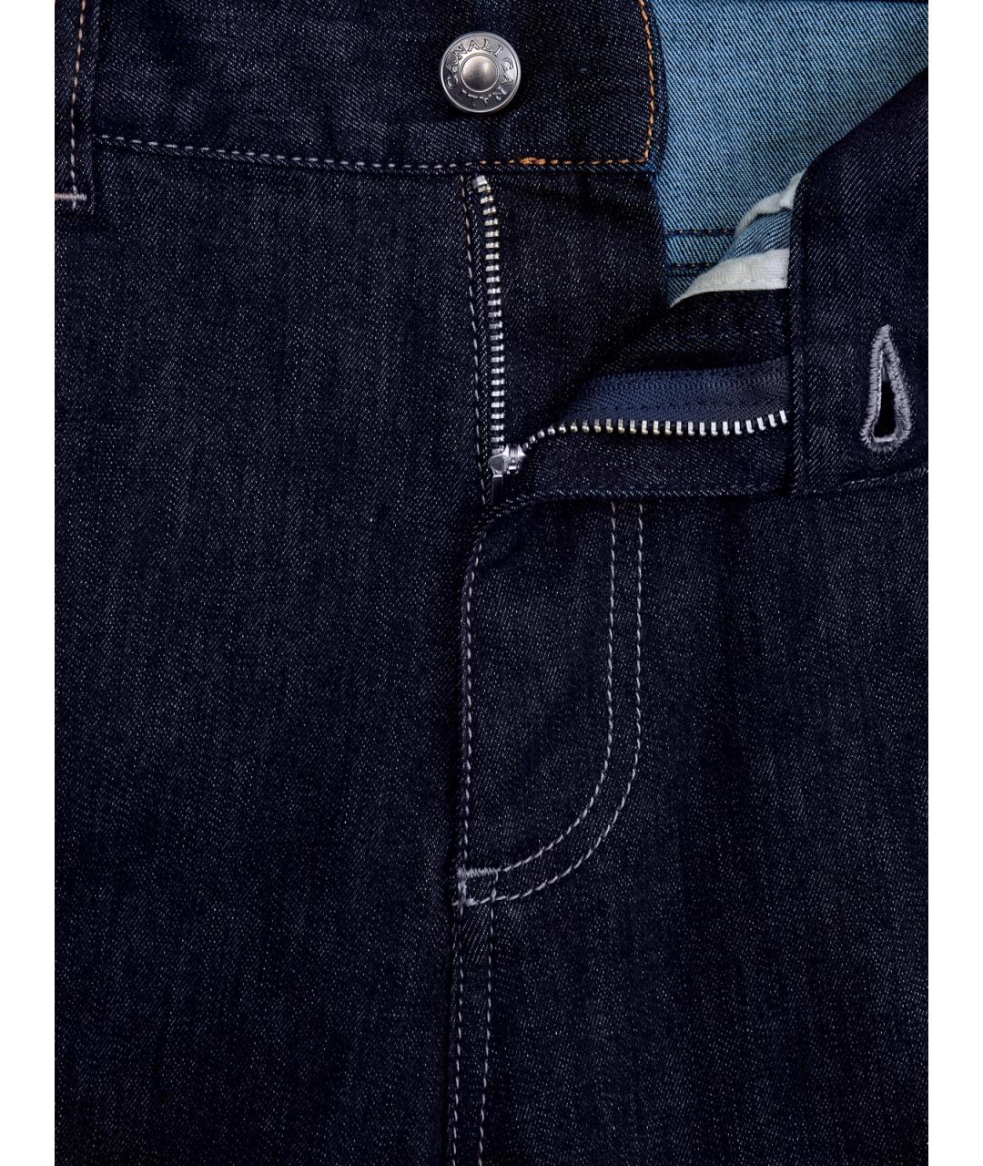 CANALI Синие хлопковые прямые джинсы, фото 6