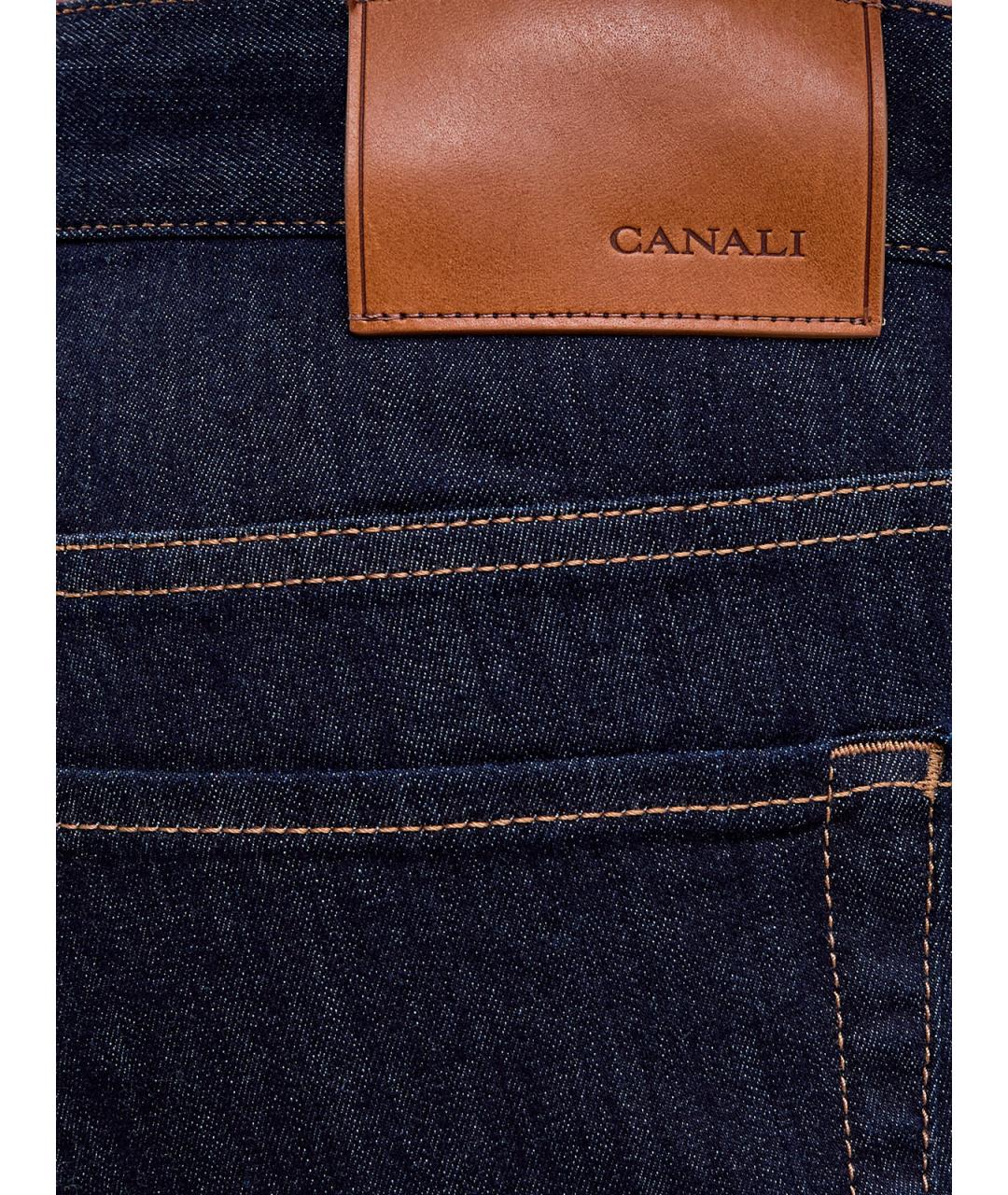 CANALI Синие хлопковые прямые джинсы, фото 5