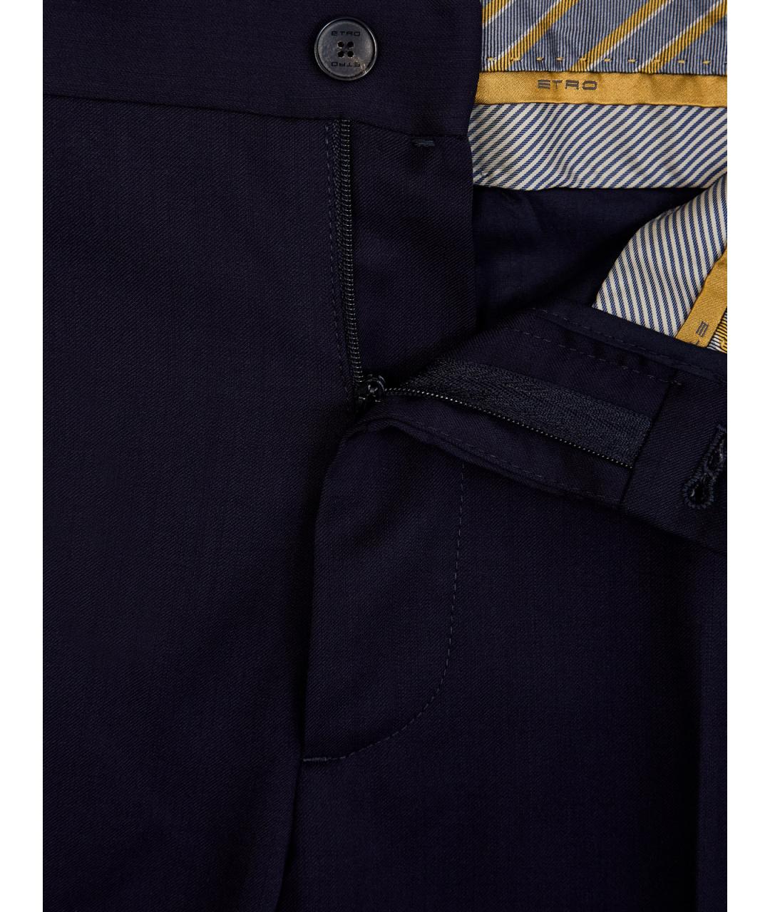 ETRO Синие шерстяные повседневные брюки, фото 6