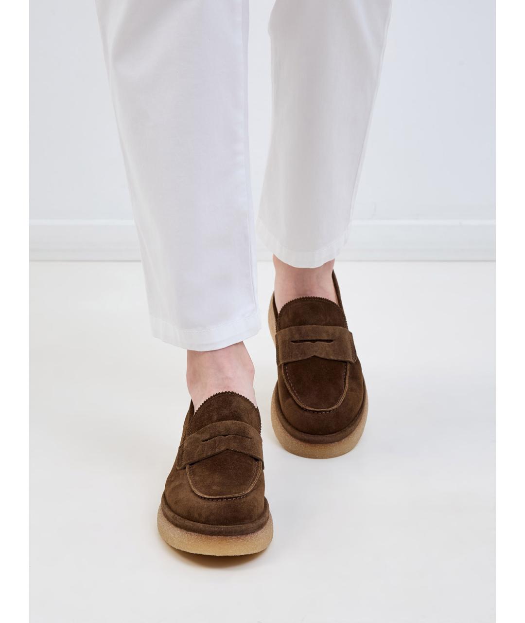 AGL Коричневые замшевые лоферы, фото 2