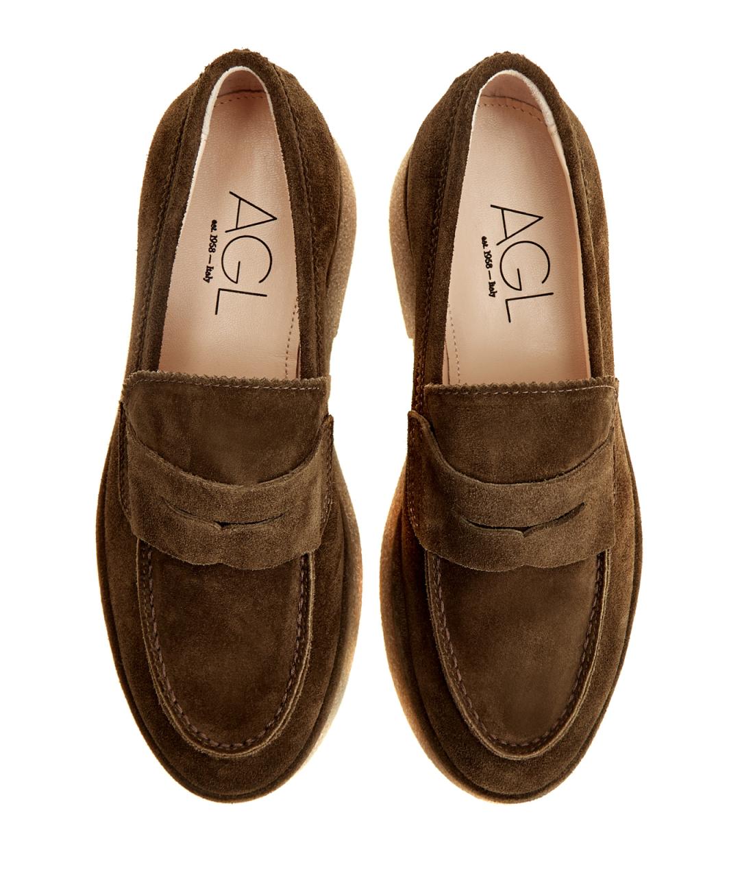 AGL Коричневые замшевые лоферы, фото 5