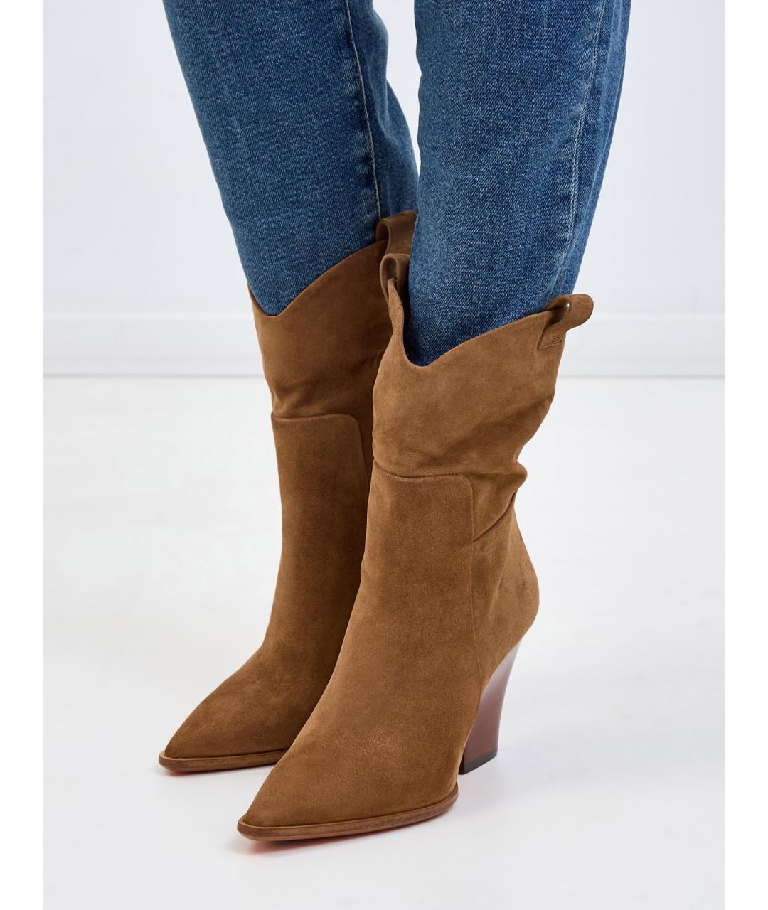 SANTONI Коричневые замшевые ботильоны, фото 2