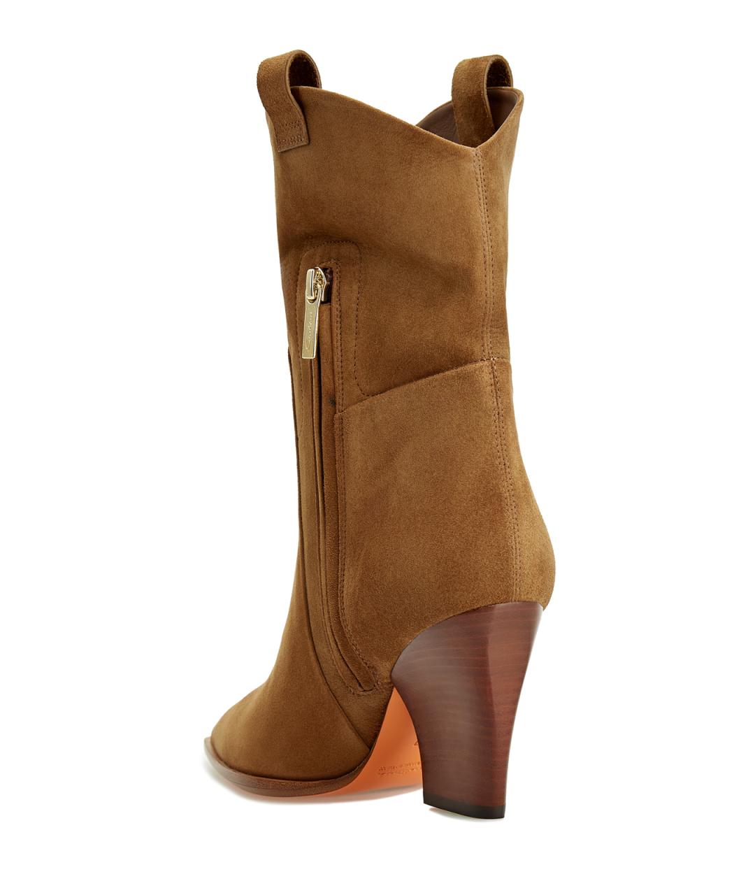 SANTONI Коричневые замшевые ботильоны, фото 4