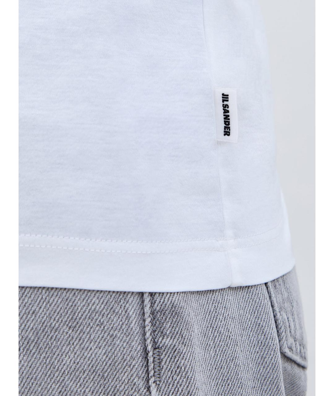 JIL SANDER Белая хлопковая футболка, фото 5