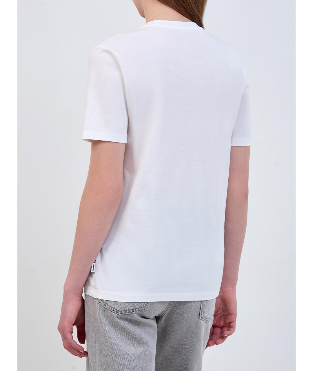 JIL SANDER Белая хлопковая футболка, фото 4