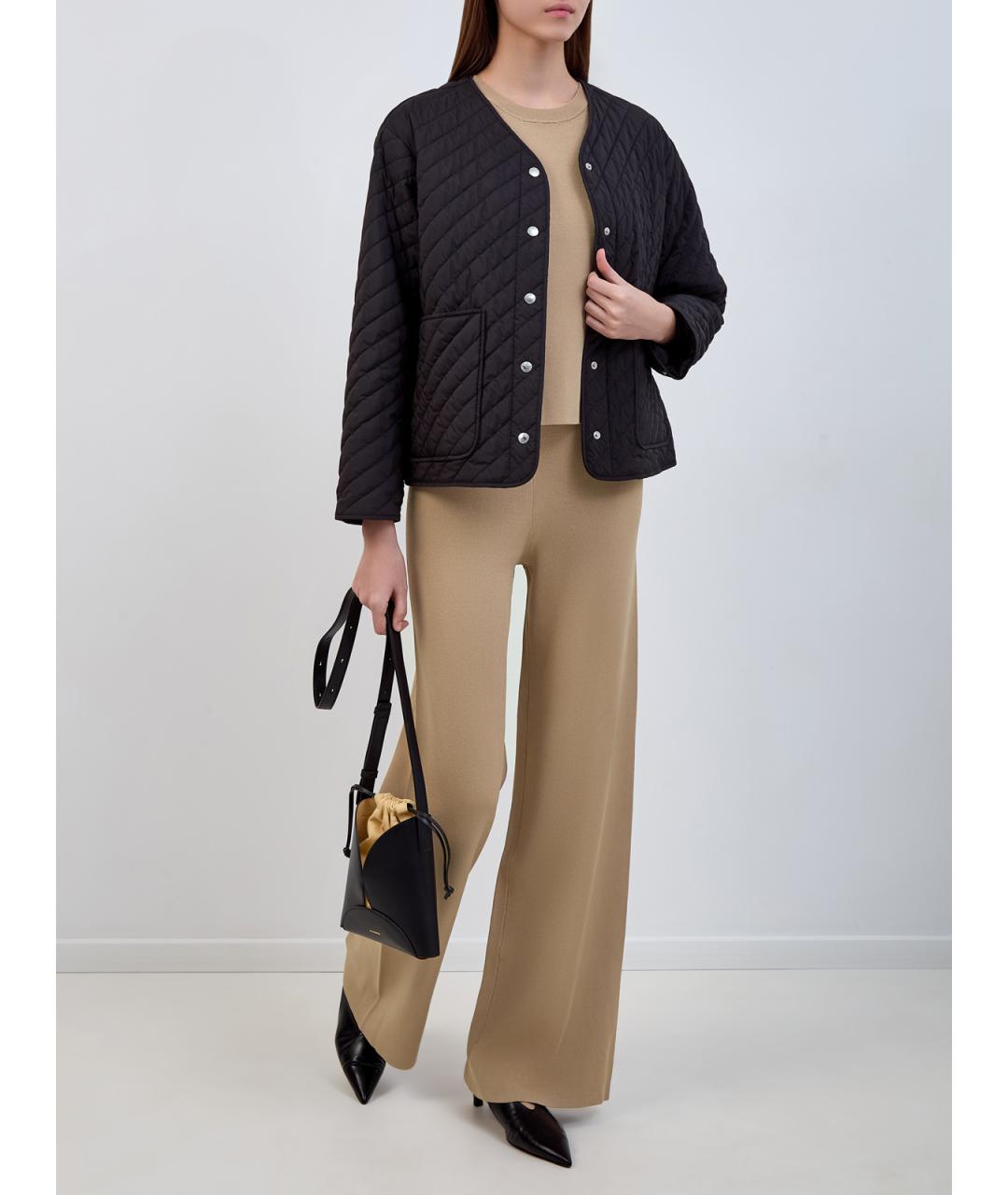 YVES SALOMON Коричневые вискозные прямые брюки, фото 2