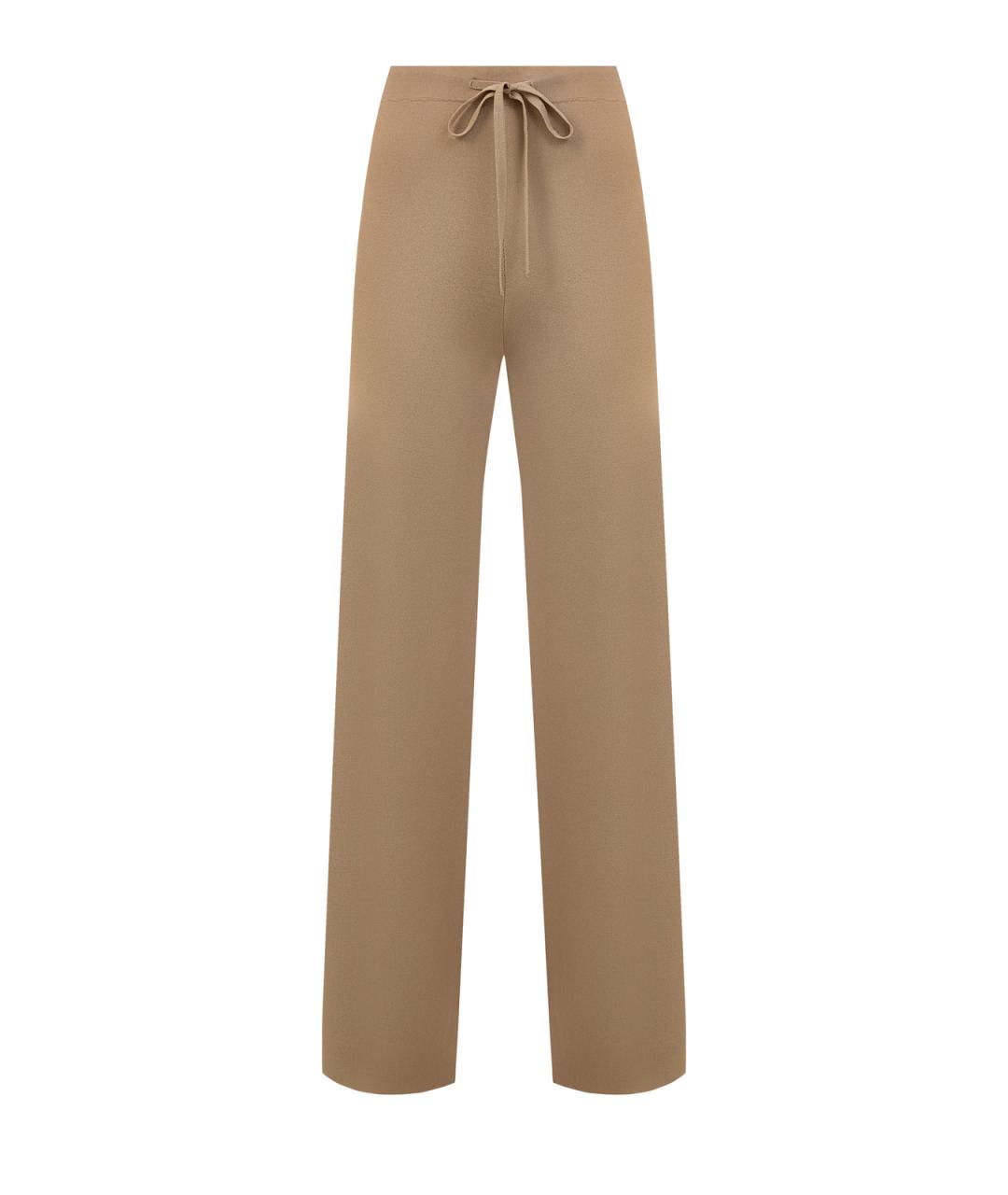 YVES SALOMON Коричневые вискозные прямые брюки, фото 1