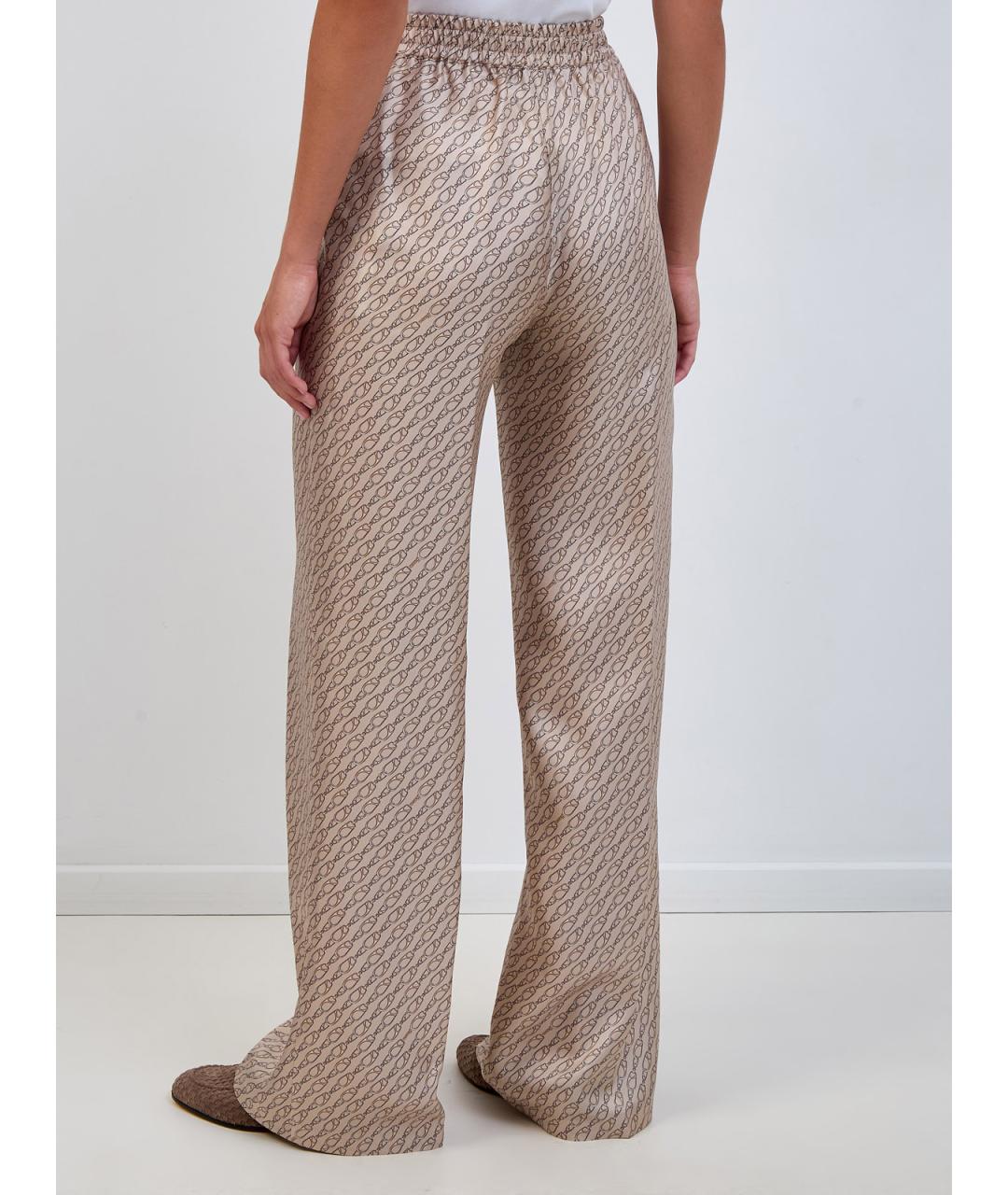 HERNO Бежевые шелковые брюки широкие, фото 4