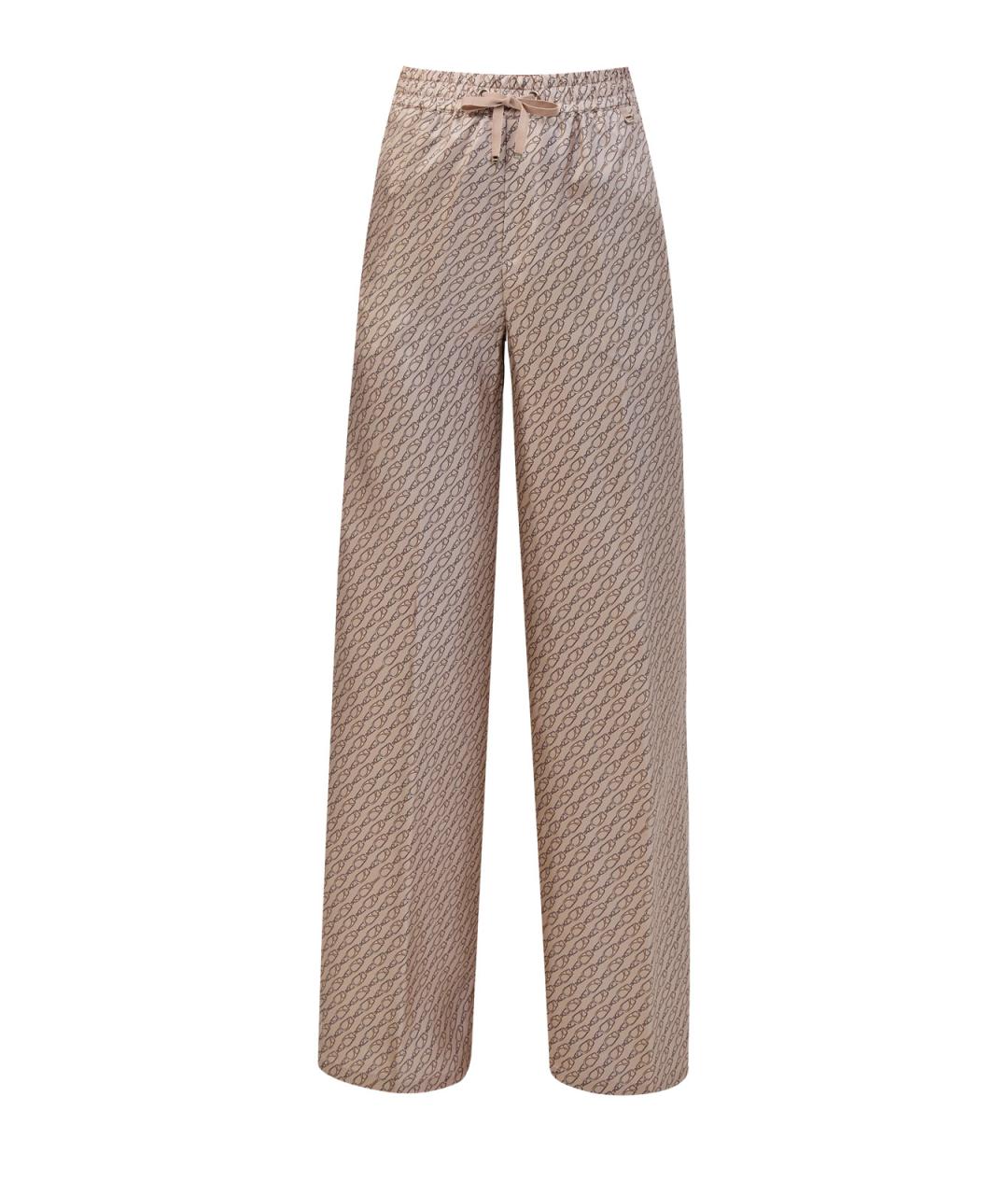 HERNO Бежевые шелковые брюки широкие, фото 1