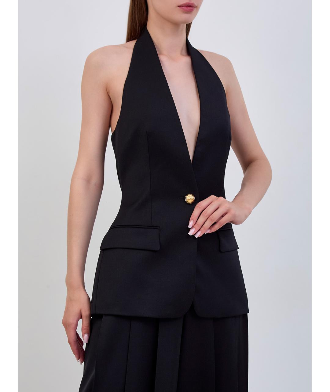 GIUSEPPE DI MORABITO Черный шерстяной жилет, фото 3