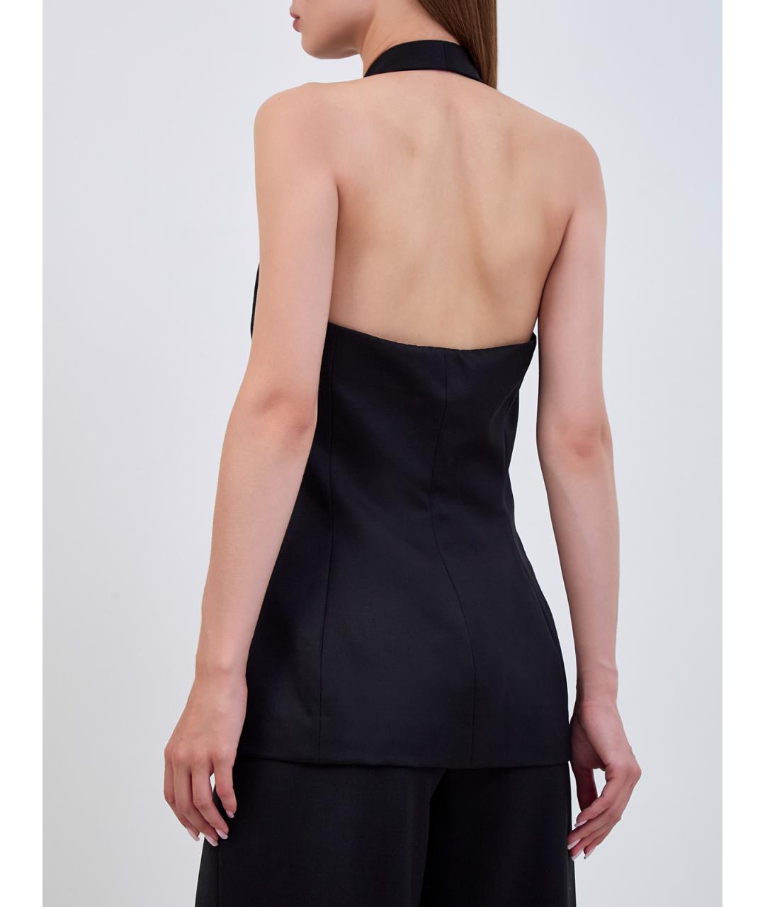 GIUSEPPE DI MORABITO Черный шерстяной жилет, фото 4