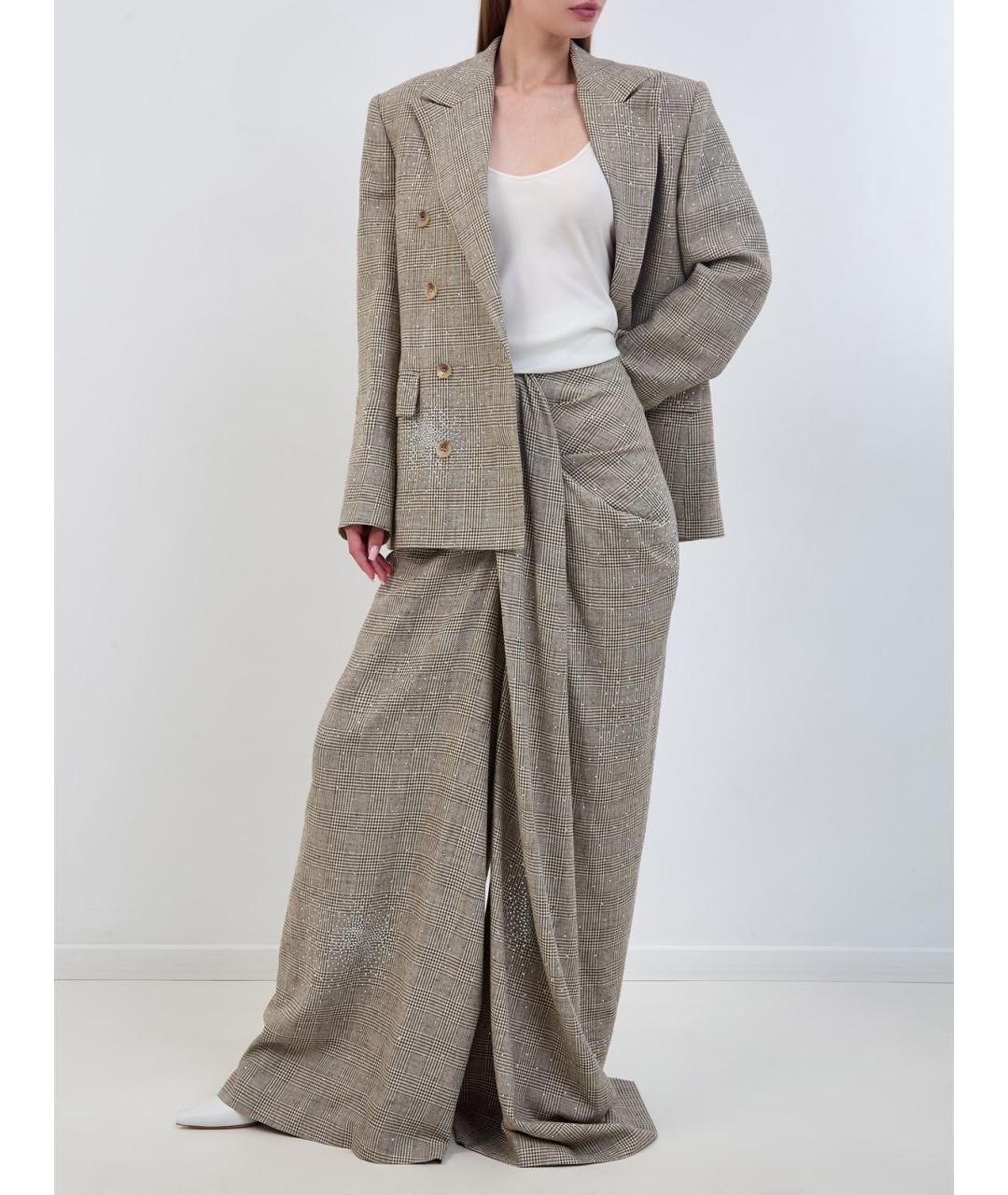 GIUSEPPE DI MORABITO Бежевые хлопковые прямые брюки, фото 2