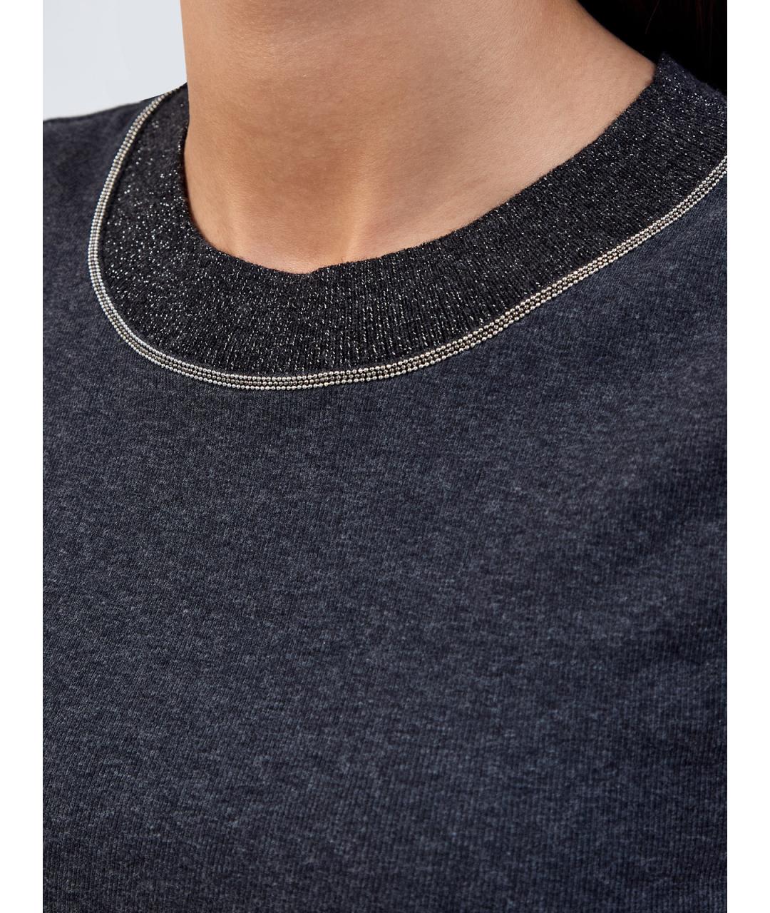 PESERICO Серая хлопковая блузы, фото 5