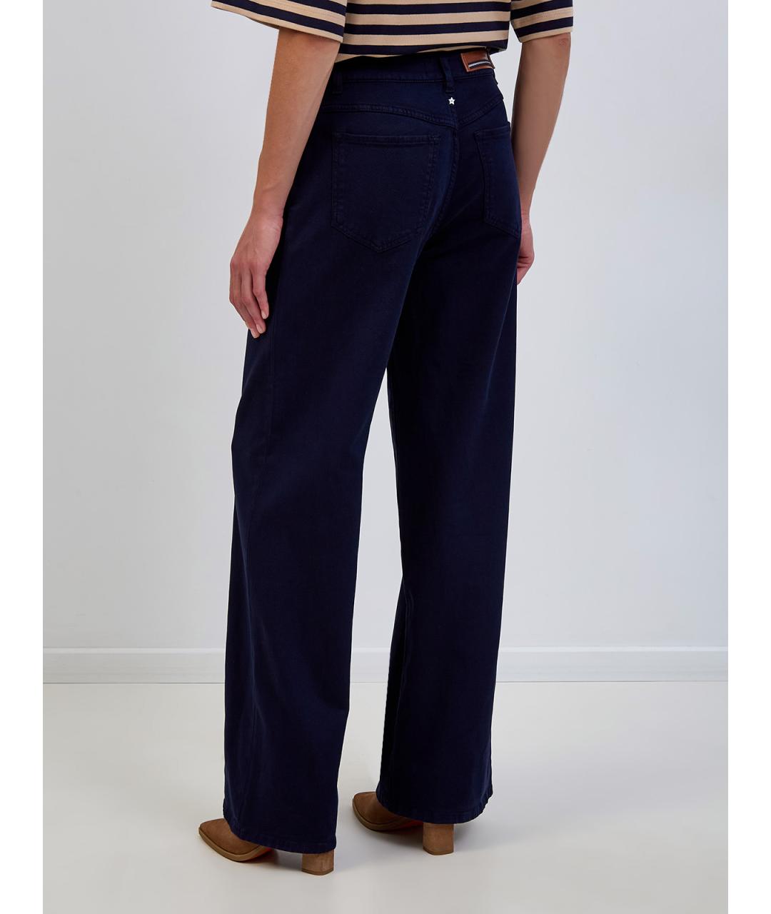 LORENA ANTONIAZZI Темно-синие хлопковые джинсы клеш, фото 4