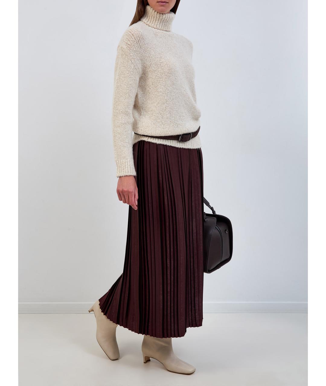 ELEVENTY Бордовая полиэстеровая юбка макси, фото 2