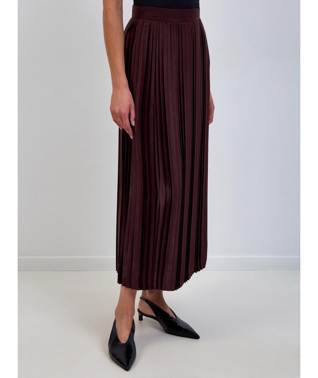 ELEVENTY Бордовая полиэстеровая юбка макси, фото 3