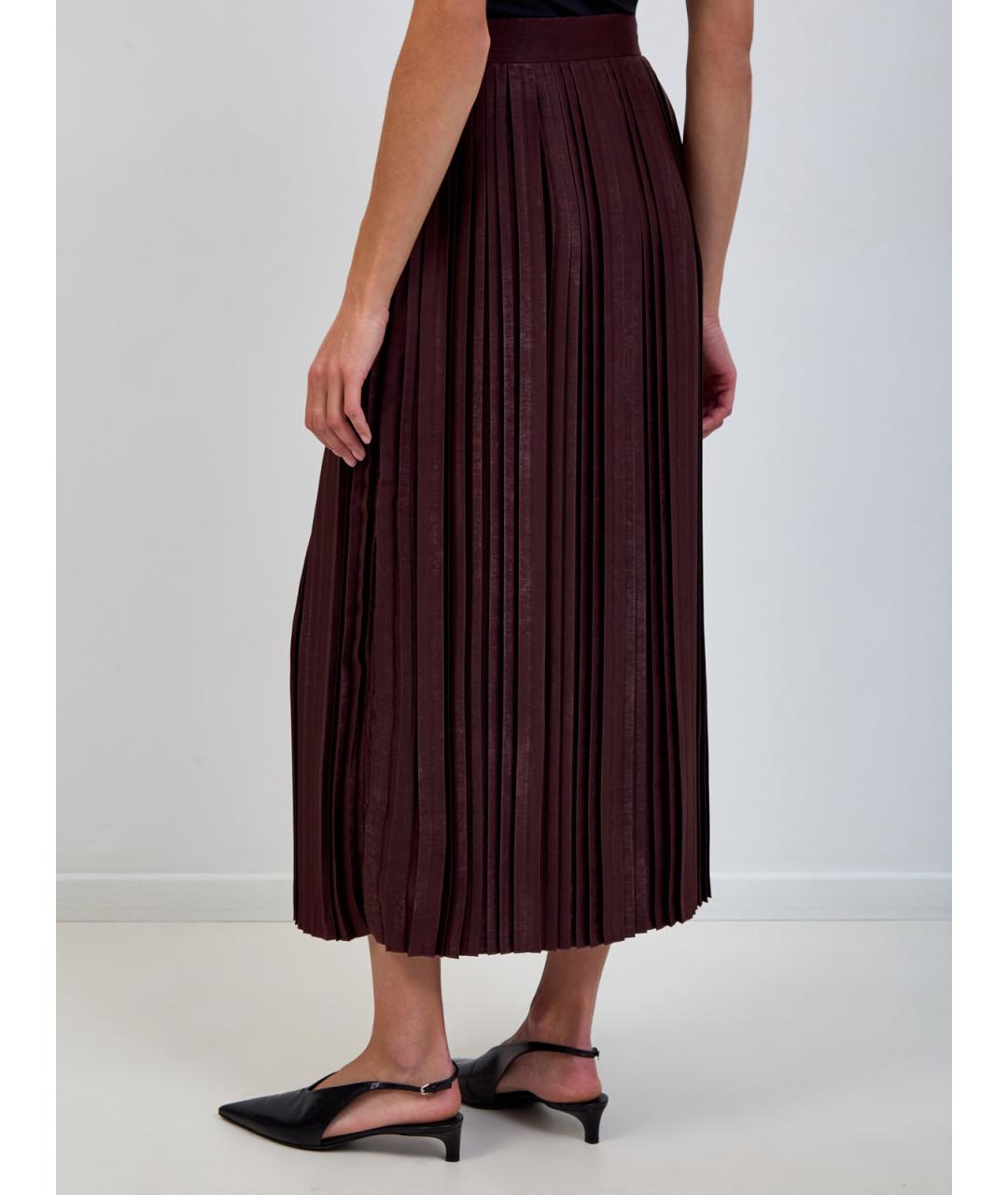 ELEVENTY Бордовая полиэстеровая юбка макси, фото 4