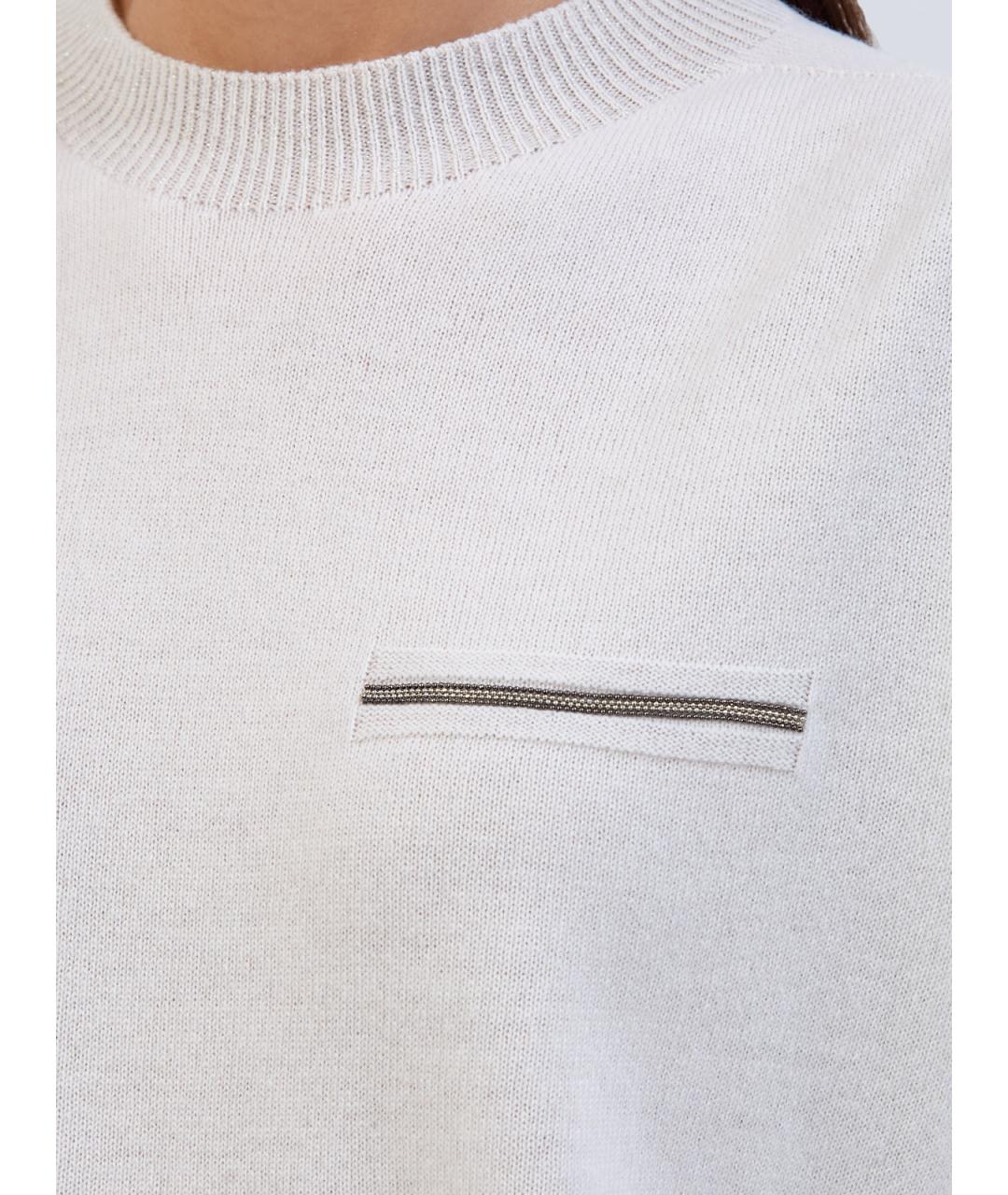 PESERICO Белый кашемировый джемпер / свитер, фото 5