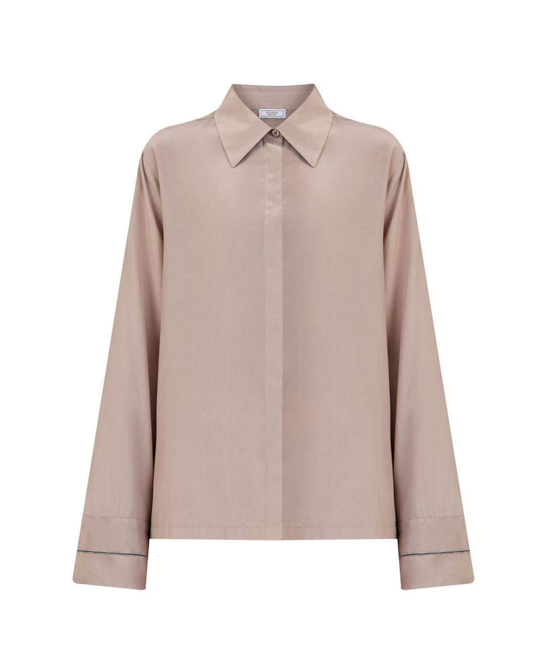 PESERICO Бежевая шелковая рубашка, фото 1
