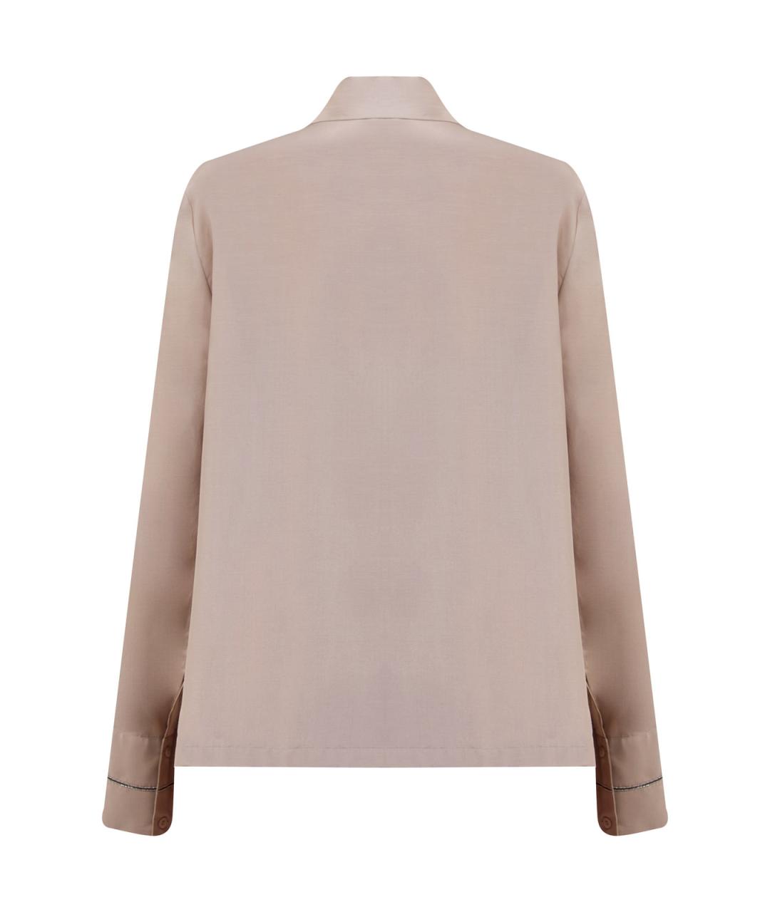 PESERICO Бежевая шелковая рубашка, фото 2