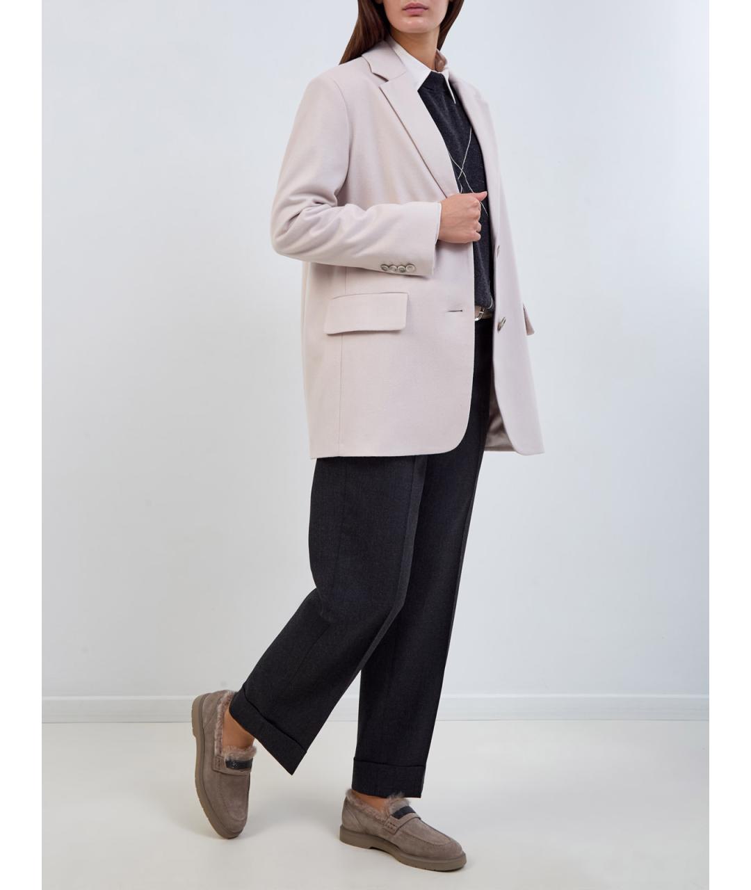 PESERICO Бежевый шерстяной жакет/пиджак, фото 2