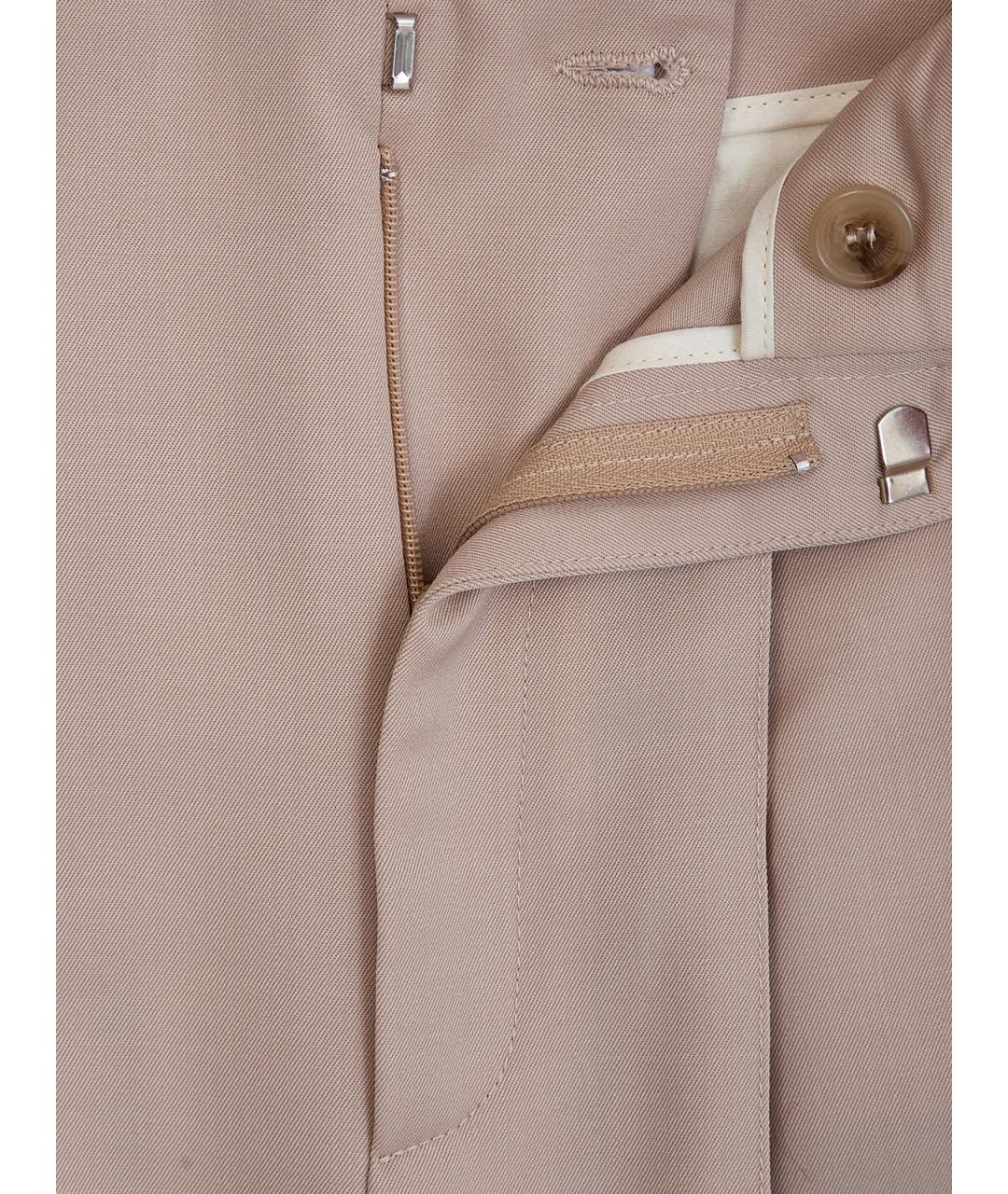 GIUSEPPE DI MORABITO Бежевые шерстяные брюки широкие, фото 6