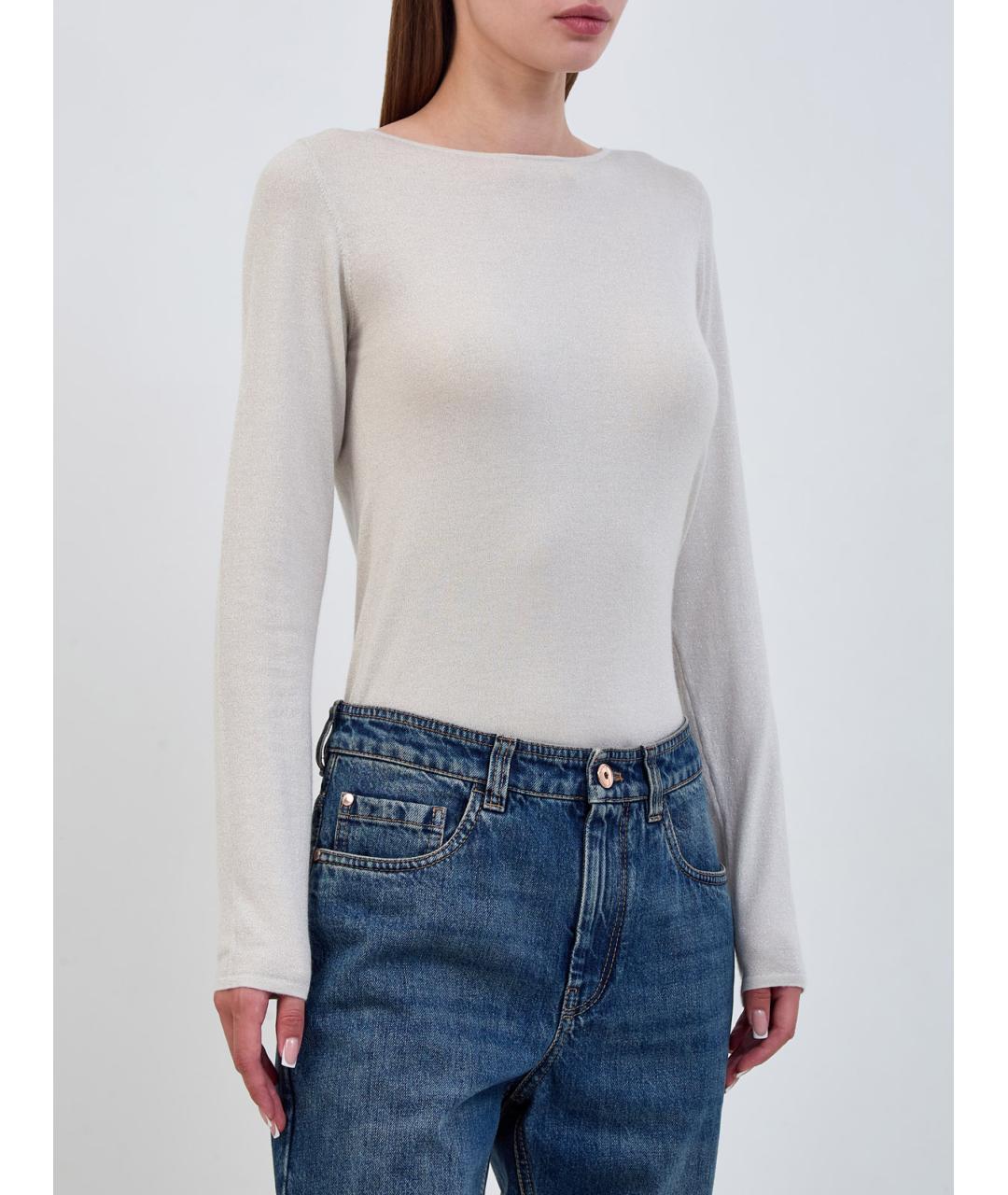 BRUNELLO CUCINELLI Белый кашемировый джемпер / свитер, фото 3