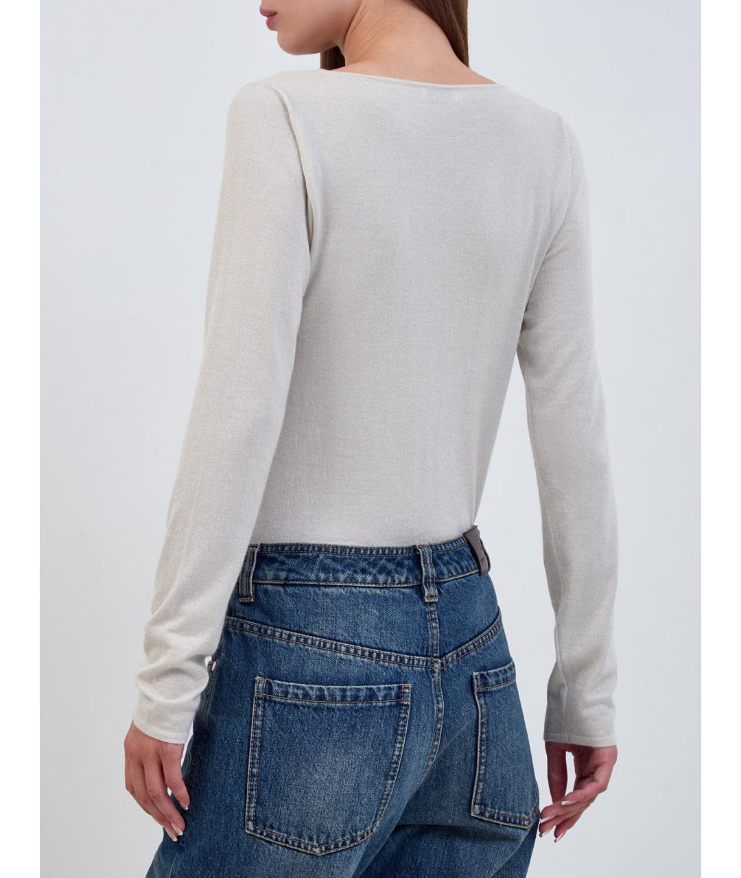 BRUNELLO CUCINELLI Белый кашемировый джемпер / свитер, фото 4