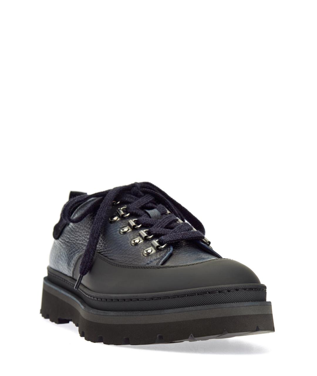 BARRETT Темно-синие кожаные низкие ботинки, фото 3