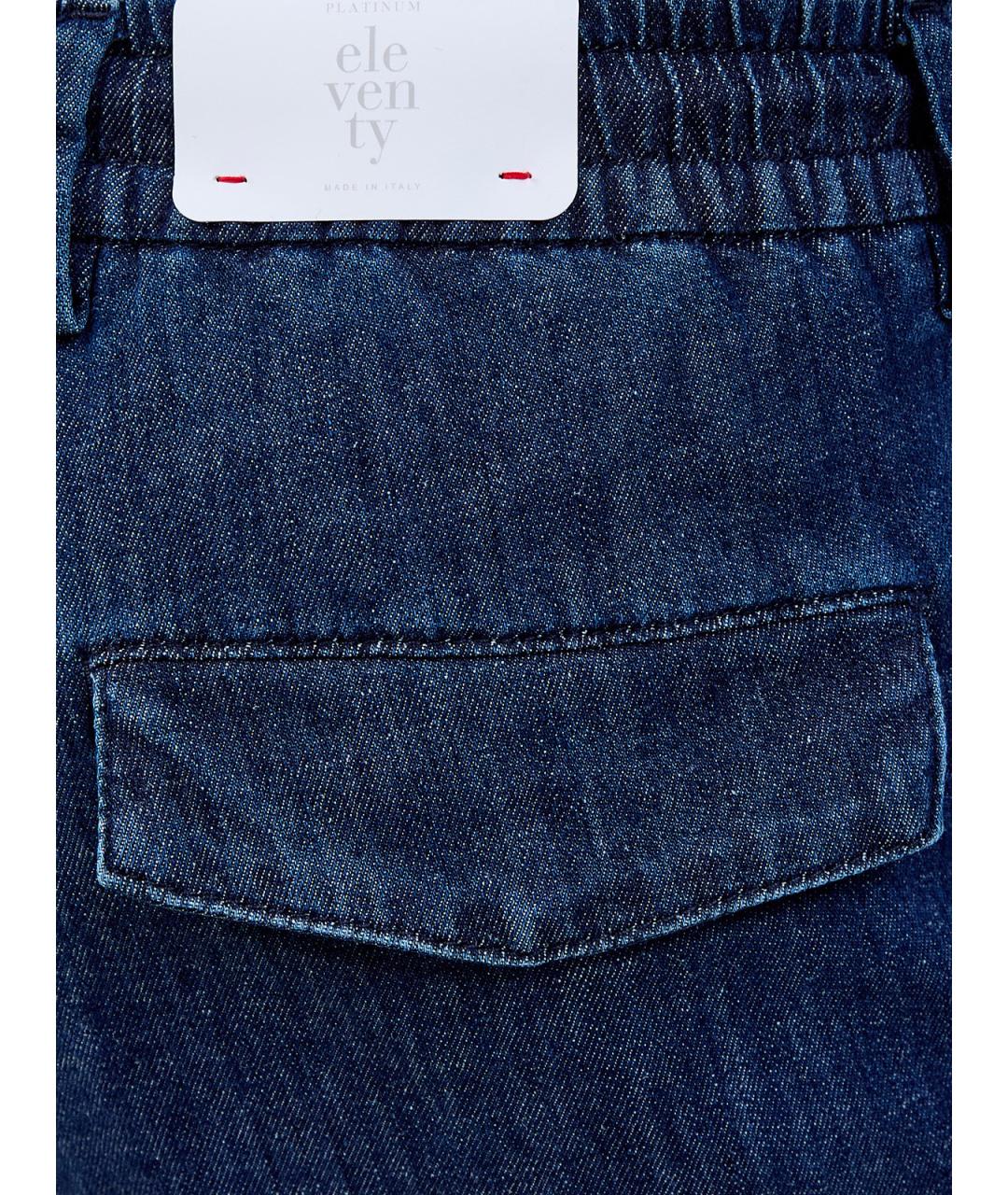 ELEVENTY Синие хлопковые прямые джинсы, фото 5