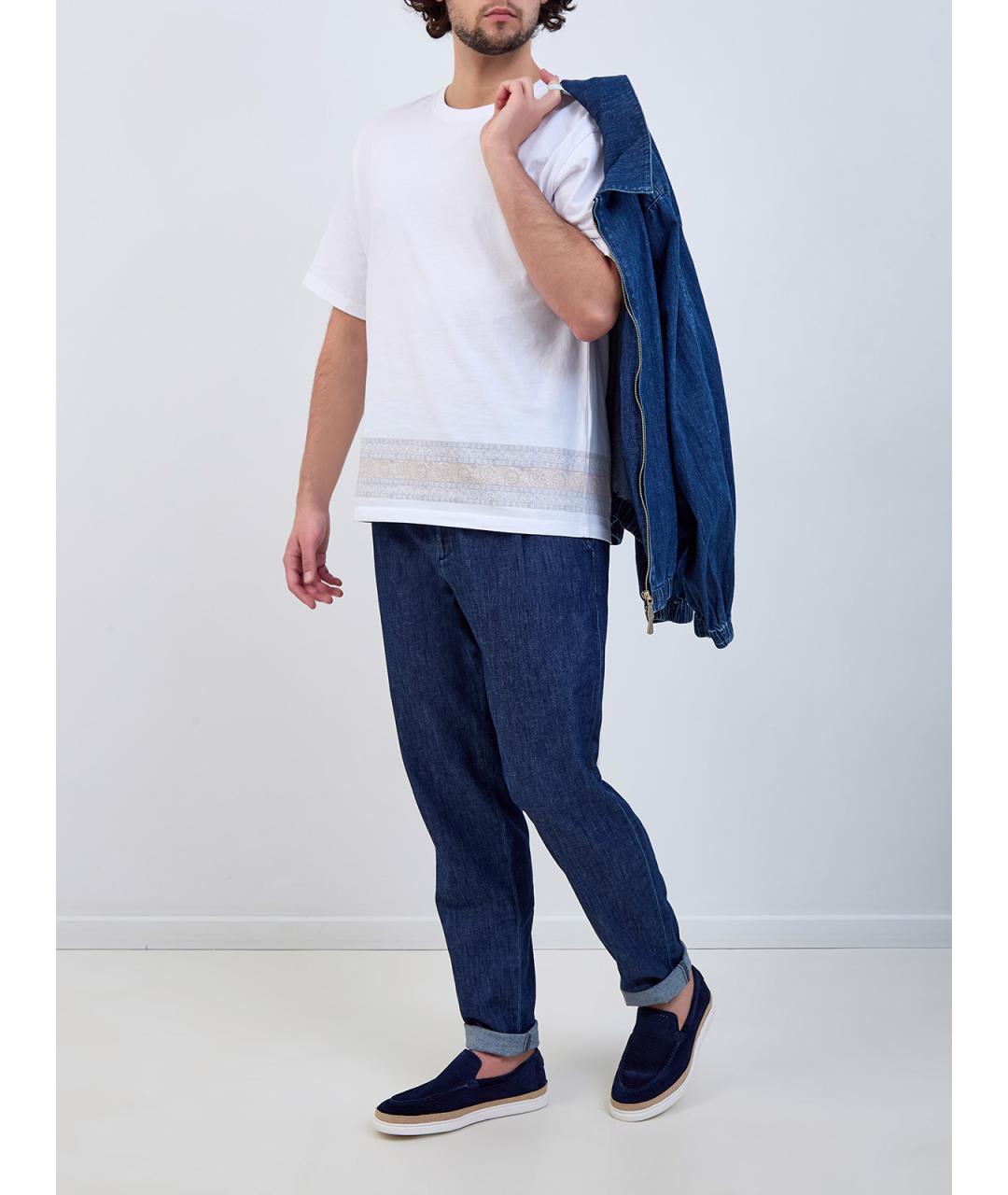 ELEVENTY Синие хлопковые прямые джинсы, фото 2