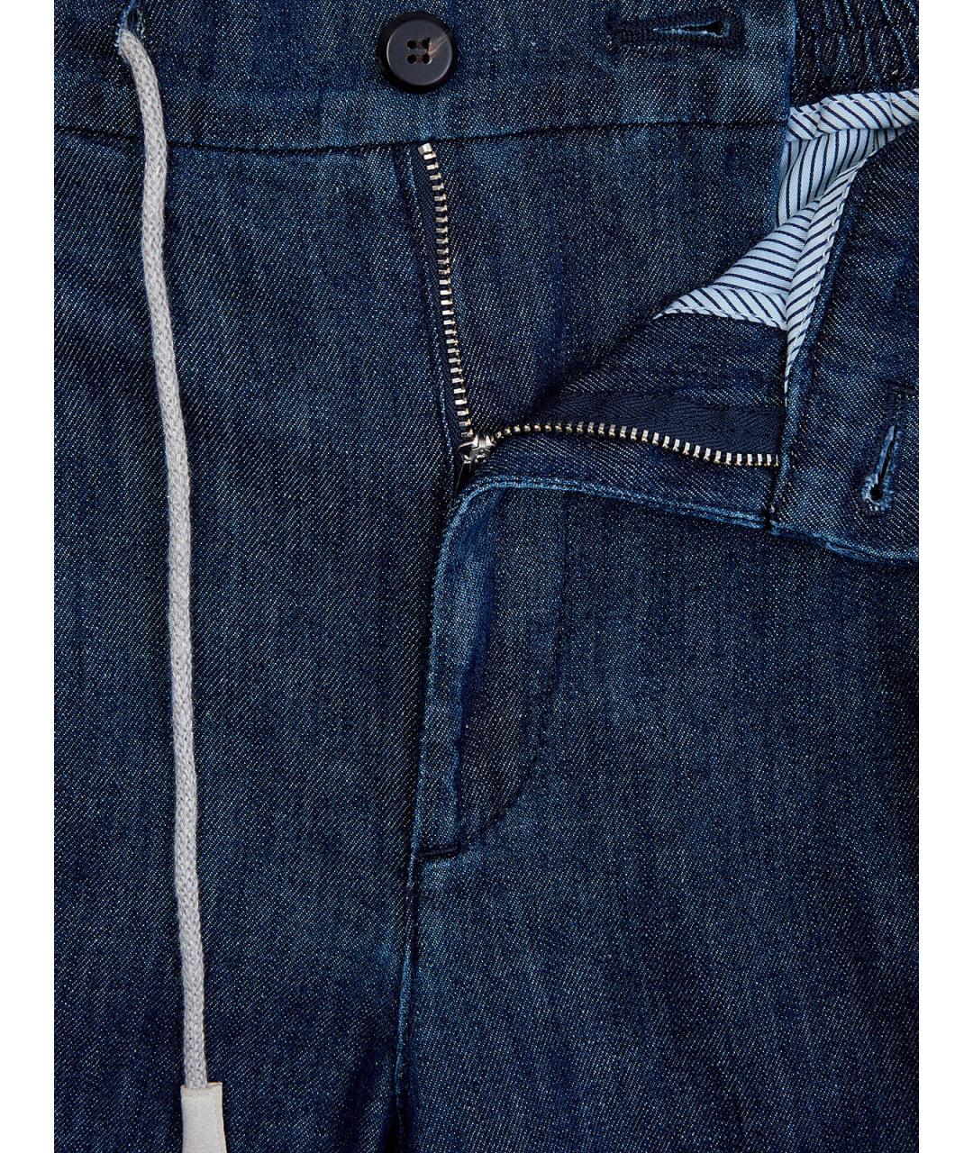ELEVENTY Синие хлопковые прямые джинсы, фото 6