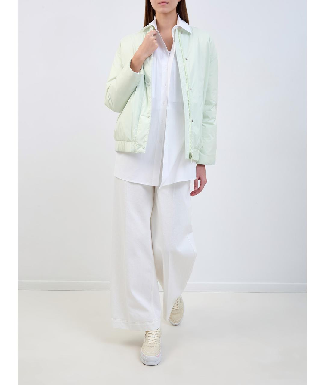 YVES SALOMON Зеленый полиэстеровый пуховик, фото 2