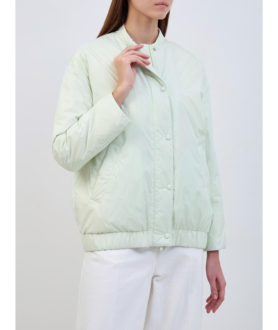 YVES SALOMON Зеленый полиэстеровый пуховик, фото 3