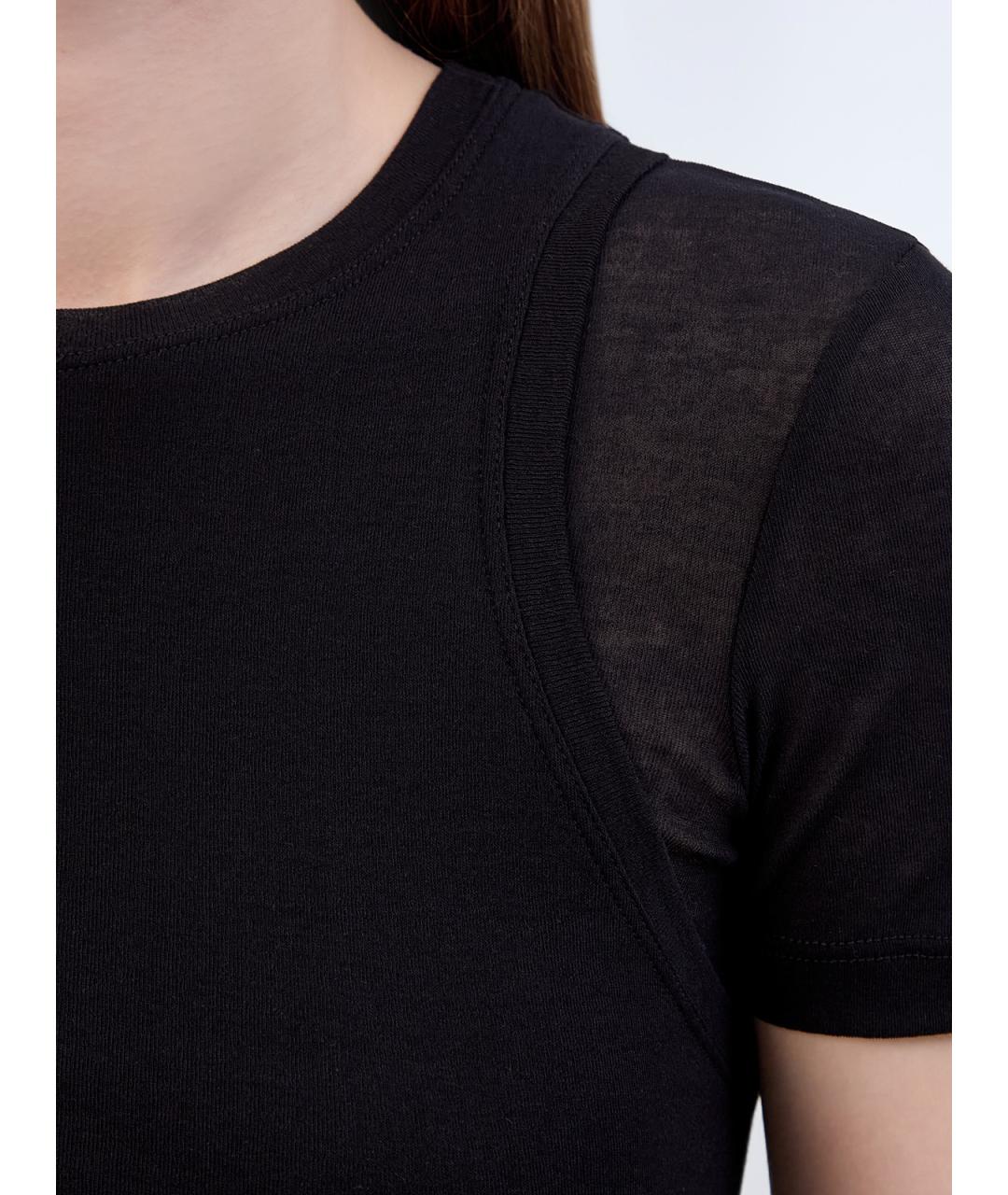 JIL SANDER Черная хлопковая футболка, фото 5