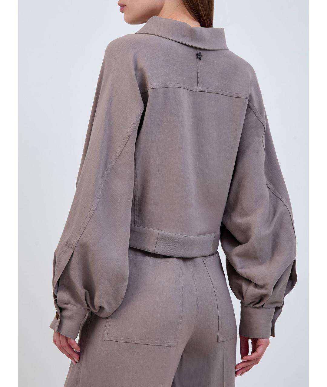 LORENA ANTONIAZZI Серая льняная куртка, фото 4
