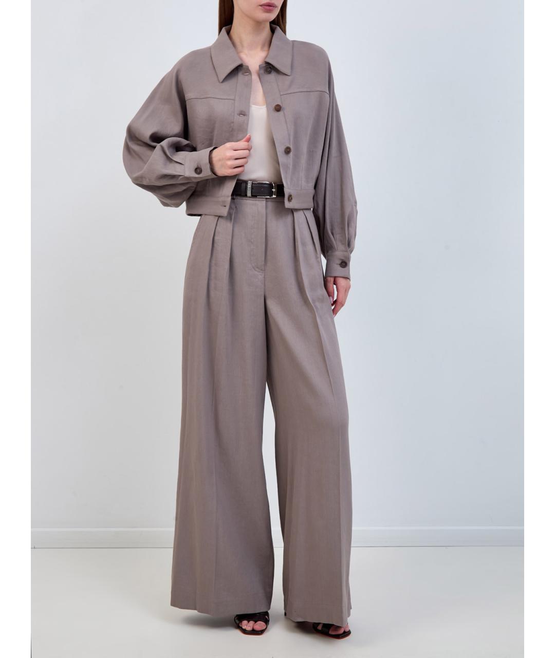 LORENA ANTONIAZZI Серая льняная куртка, фото 2