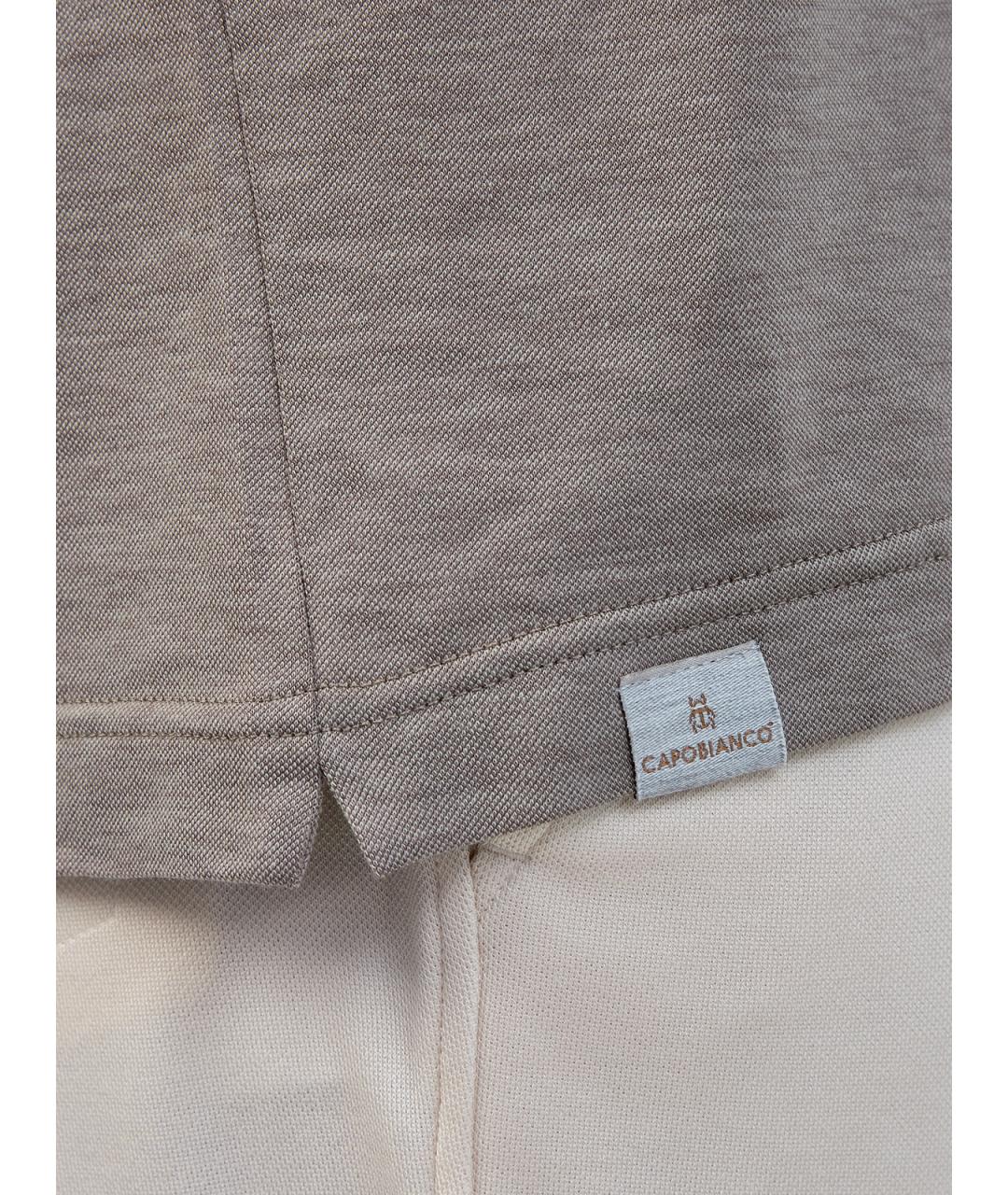 CAPOBIANCO Бежевая хлопковая футболка, фото 5